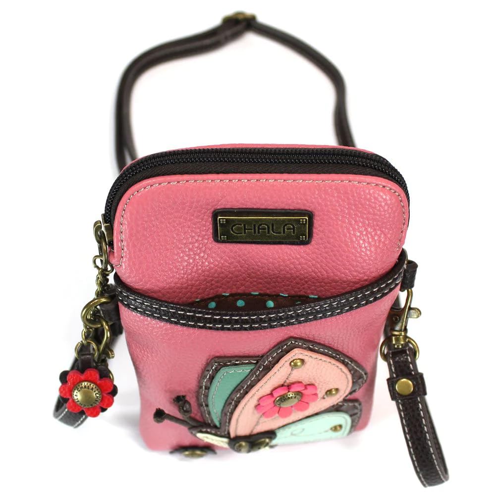 CHALA Women's PU Leather & Canvas Crossbody Phone Purse - Adjustable Strap Multicolor Handbag for Everyday Use, Travel & Shopping