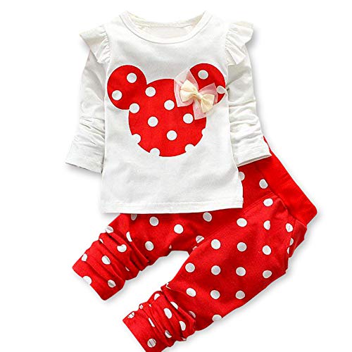 Stylish Polka Dot Teddy Bear Bow Print Girls T-Shirt & Jeggings Pajama Set - Cute Sleepwear for Toddlers & Baby Girls - Perfect for Bedtime, Playtime & Photo Shoots