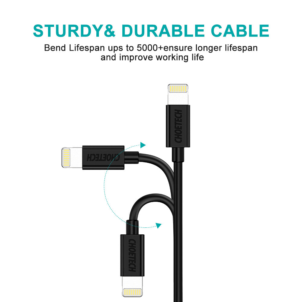 MFi Certified Lightning to USB-A Cable 1.8M/6ft - Fast Charging & Sync Cable for iPhone 14/13/12/11/X/8/7 - Durable Nylon Braided Cord for Home, Office & Travel