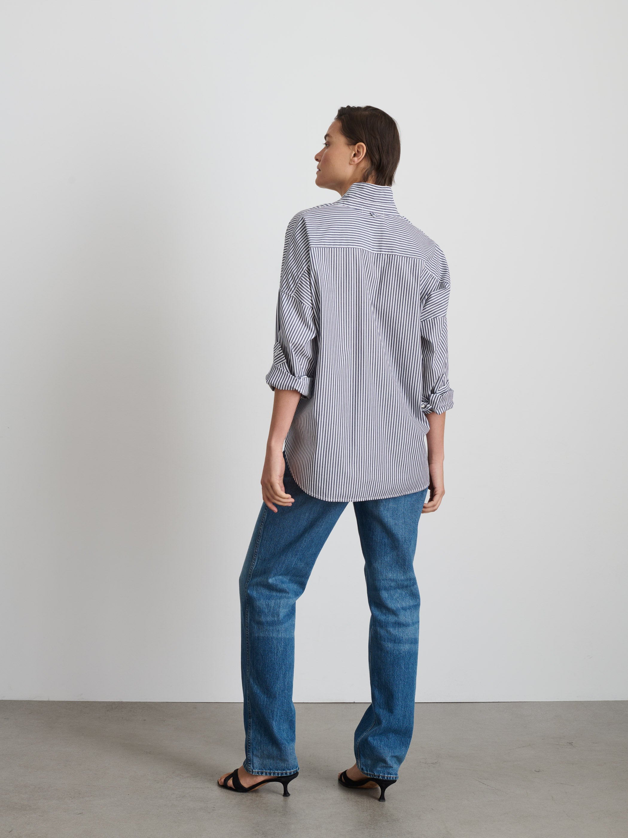Jo Shirt - Striped Cotton Poplin Button Down Shirt for Men | Casual & Office Wear | Perfect for Business Meetings & Weekend Outings