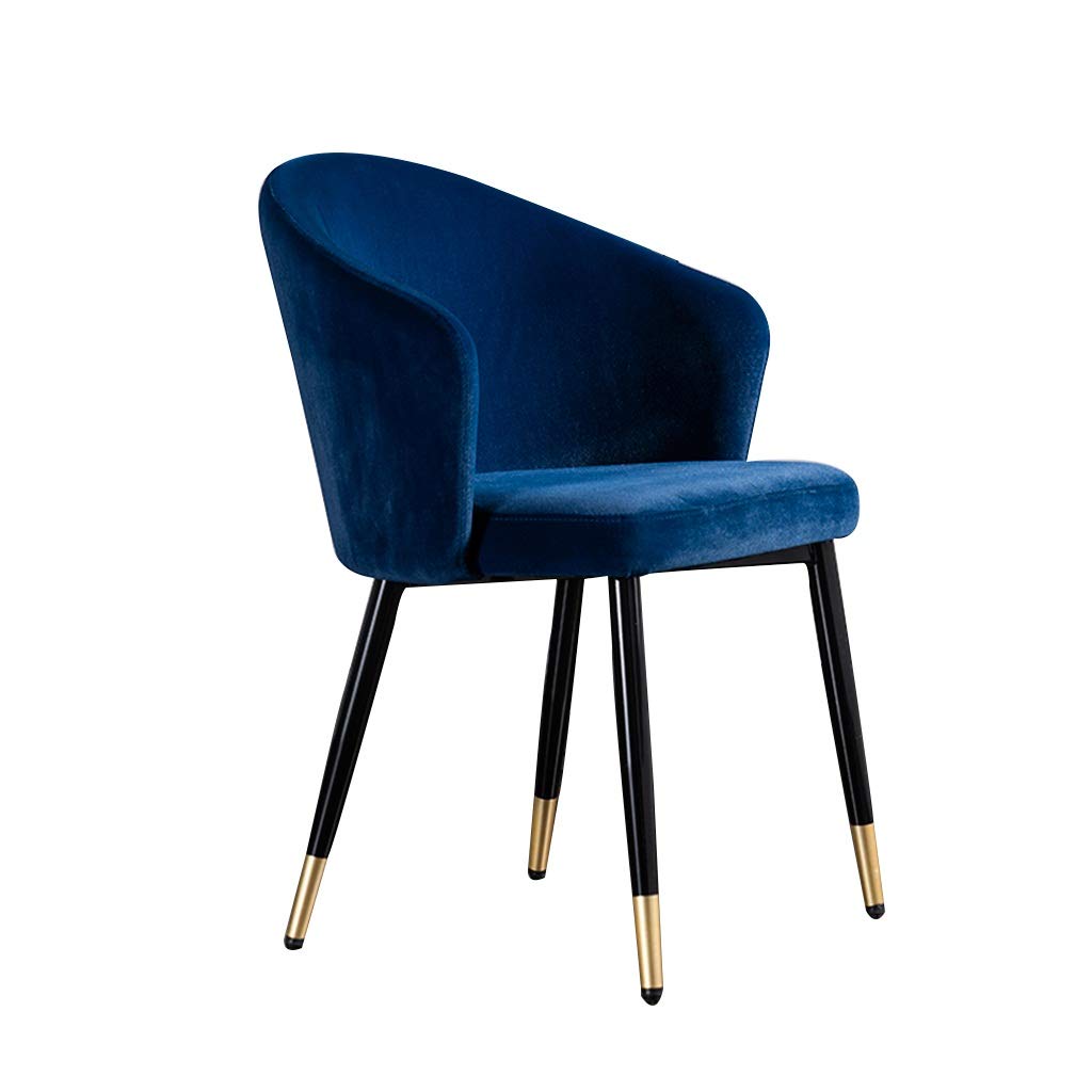 Luxury Soft Velvet Dining Chair - Comfortable Upholstered Seat for Dining Room, Kitchen, Living Room, Guest Room & Study - Non-Slip Design (Blue) - Perfect for Home Decor, Entertaining & Relaxation