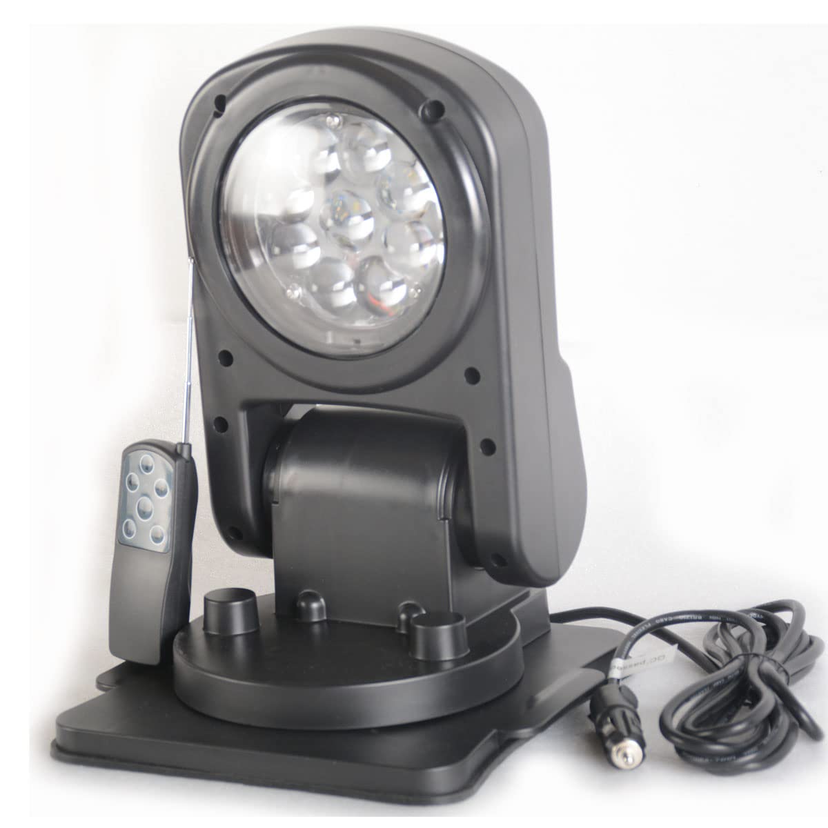 50W 7-Inch LED Search Light with Remote Control - 360° Rotating Magnetic Base, Foldable Design for Spot & Flood Lighting - Ideal for Hunting, Camping, Off-Road Trucks, Boats & Emergency Work Lights