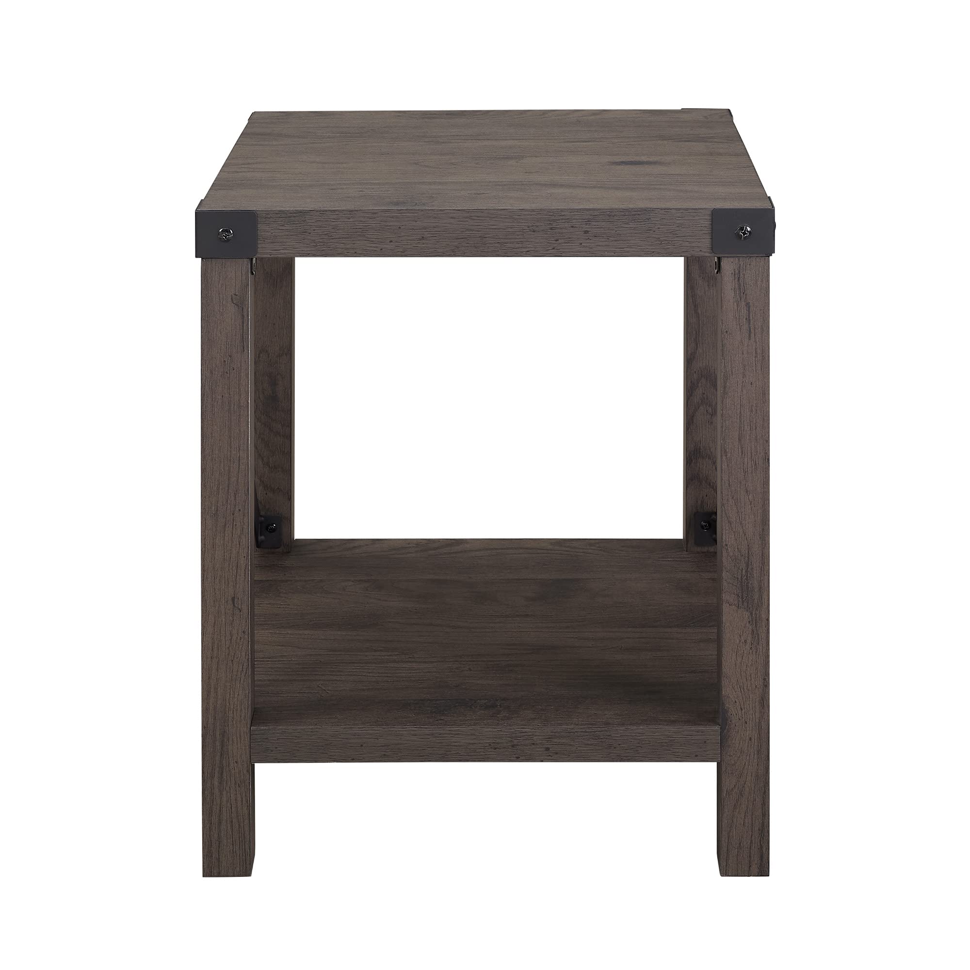 Walker Edison Sedalia Modern Farmhouse Metal Accent Entryway Side Table - 1 Pack, Sable Grey - Perfect for Living Room, Bedroom or Hallway Decor