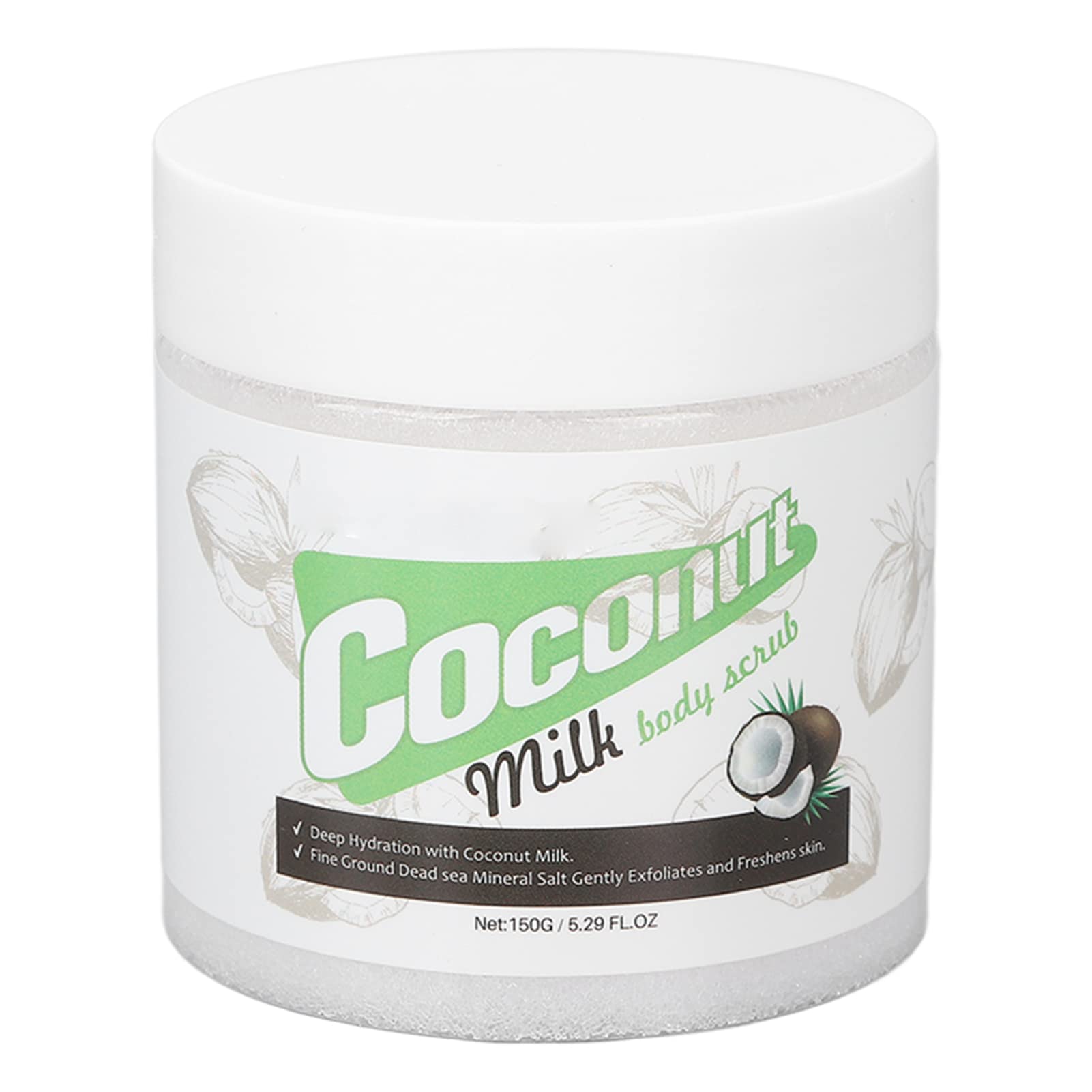 Organic Coconut Milk Body Scrub - Exfoliating & Moisturizing Cream for Smooth Skin on Legs, Back & Arms | Spa-Quality Exfoliator to Balance Oil & Hydration | Perfect for Post-Workout Recovery & At-Home Self-Care Rituals