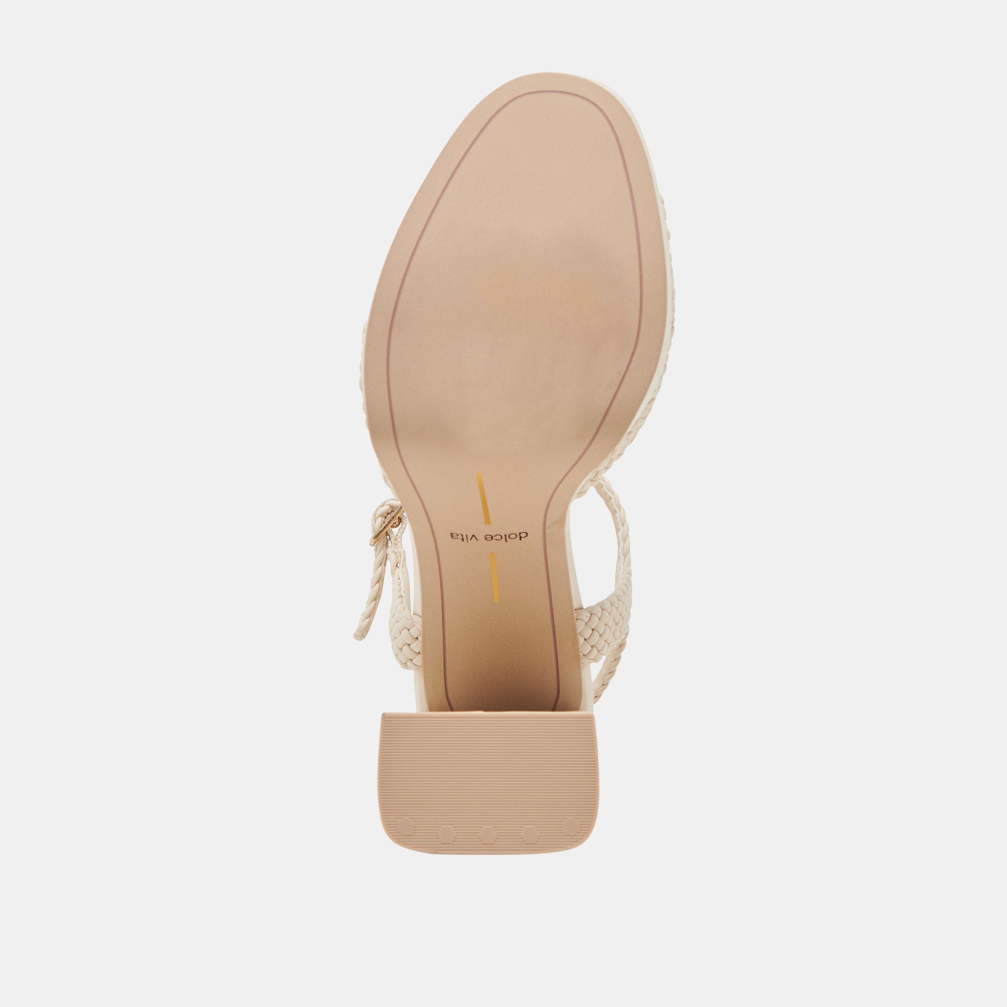 Peyten Women's Wide Heel Sandals - Cream Woven Leather Straps & Comfortable Block Heels for Casual Outings, Weddings & Summer Parties