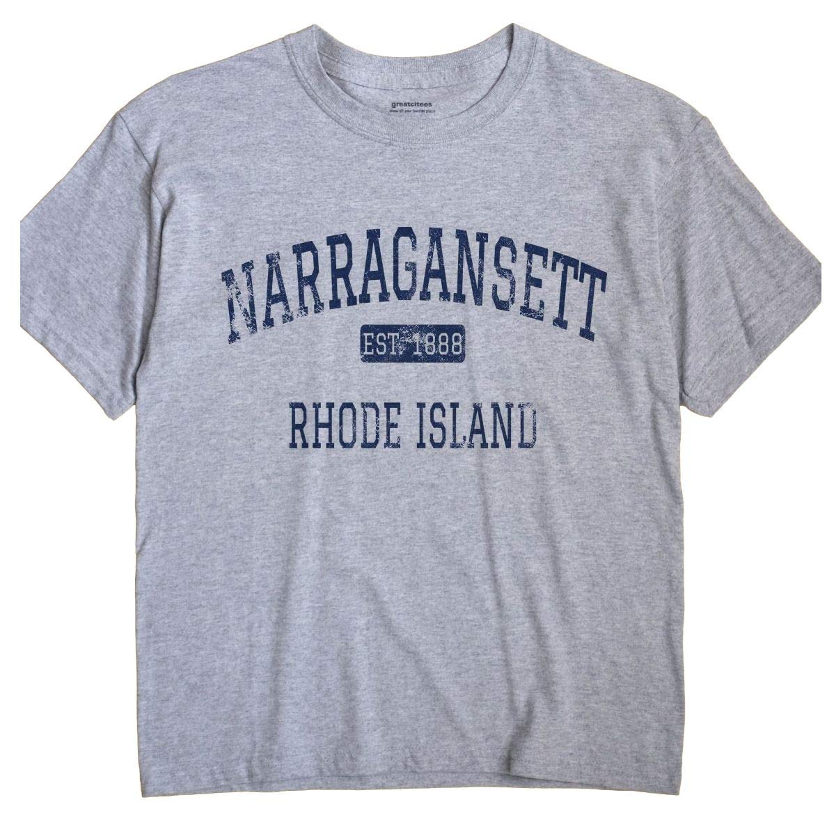 Vintage Narragansett Rhode Island EST T-Shirt - Retro Graphic Tee for Men & Women - Casual Wear, Travel & Beach Outfit