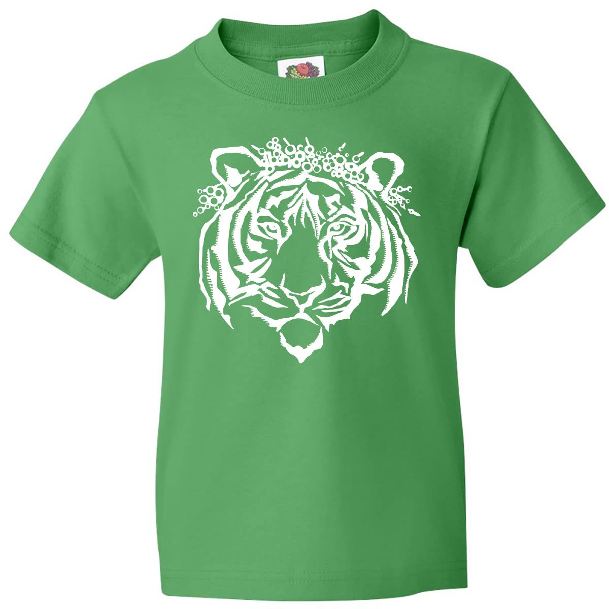 Inktastic Tiger Queen in Flower Crown Youth T-Shirt - Cute Animal Graphic Tee for Girls - Perfect for School, Birthday Parties & Casual Wear