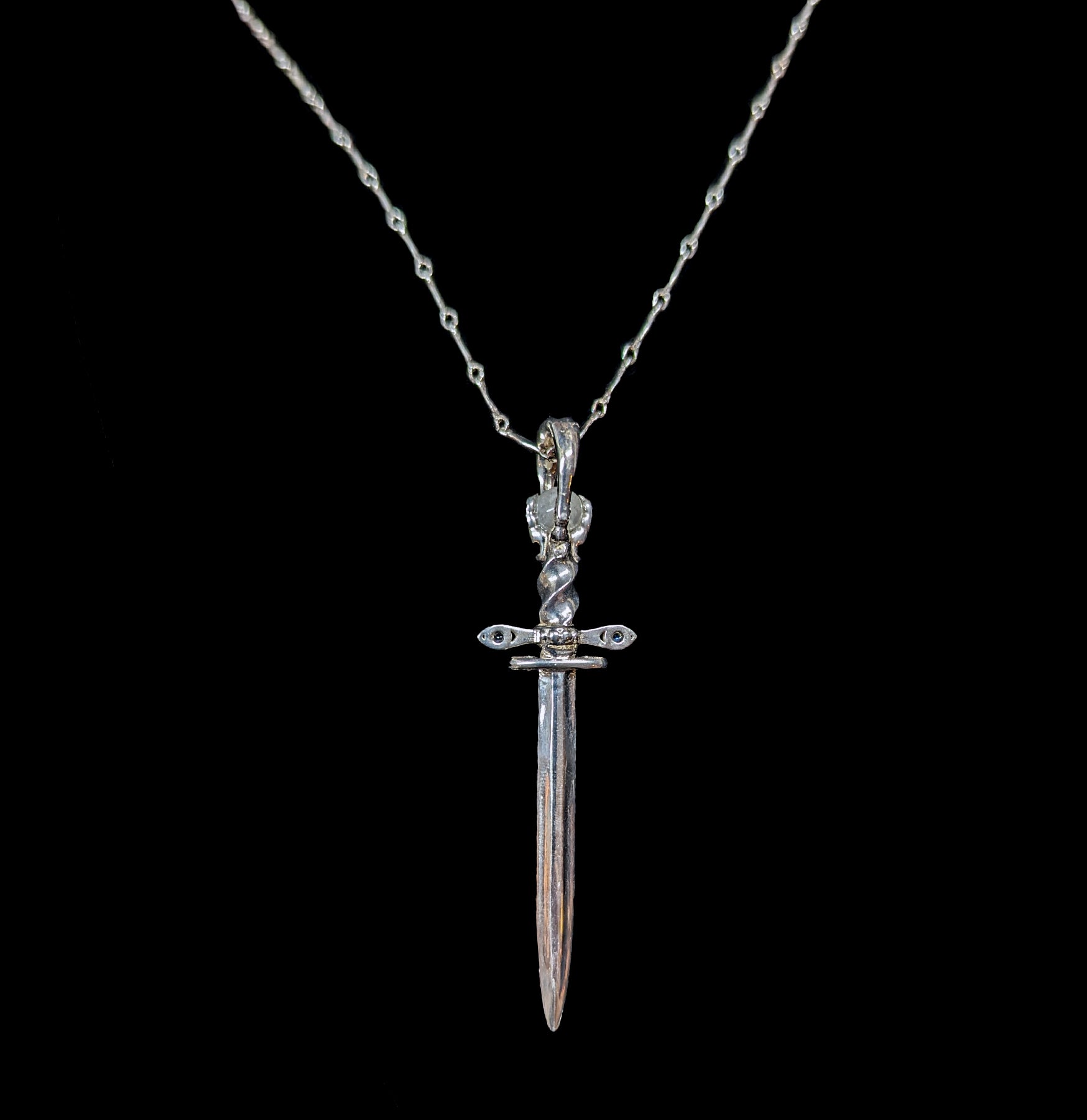 Moon Magic Sterling Silver Athame Dagger Amulet - Ritual Knife for Wiccan, Pagan & Witchcraft Ceremonies - Perfect for Altar Tools, Spell Casting & Sacred Rituals