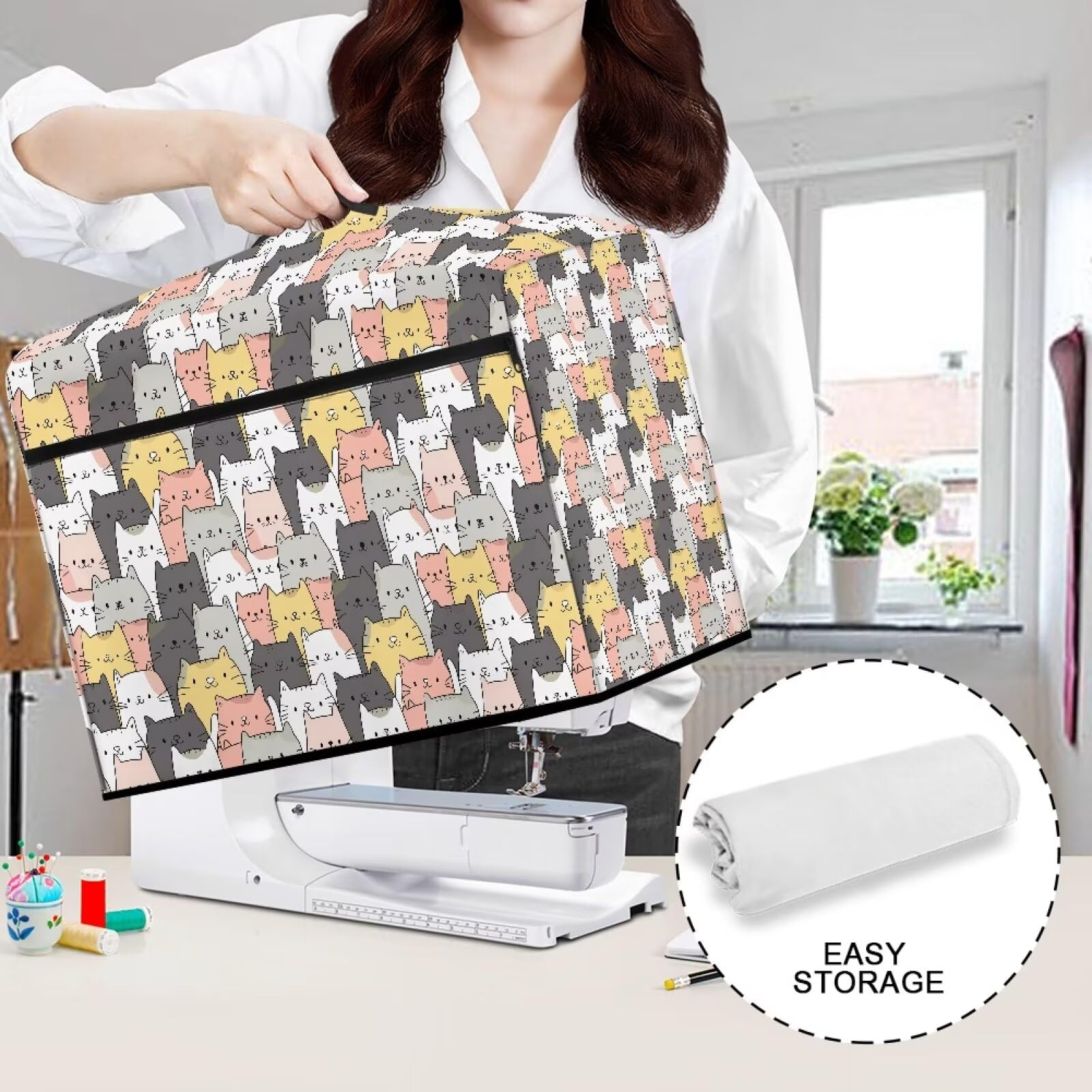 Premium Sewing Machine Dust Cover - Universal Fit for Singer, Brother & Most Standard Machines - Waterproof & Easy to Clean - Perfect for Home Studios, Craft Rooms & Sewing Classes