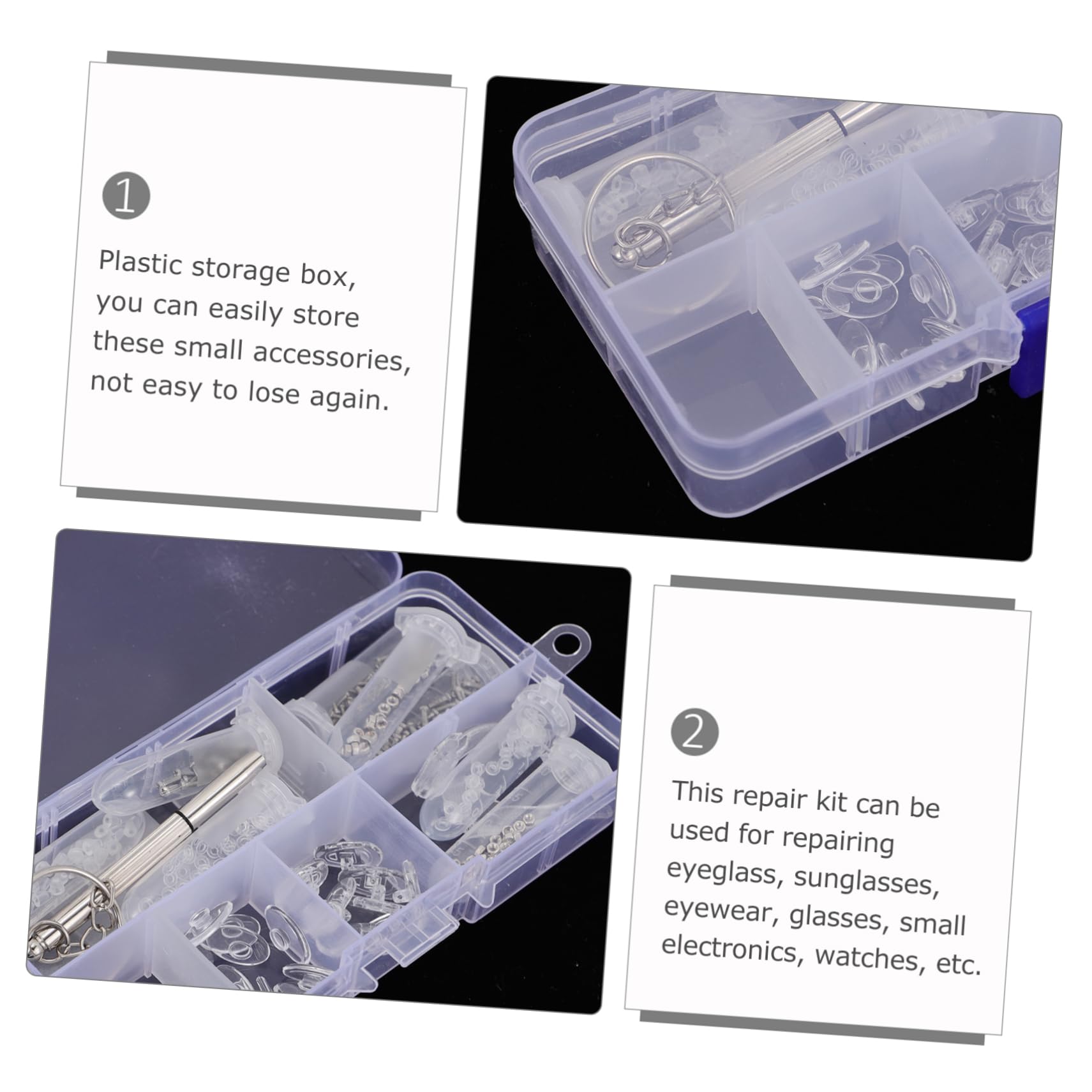 SOLUSTRE Glasses Repair Tool Kit - Professional Optician Tools for Eyeglass Maintenance, Nose Pads & Ear Clips Replacement - Includes Mobile Phone Accessories - Perfect for Home, Office & Travel Eyewear Care