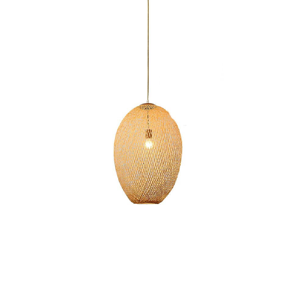 Modern LED Chandelier Light - Handwoven Bamboo Rattan Pendant Lamp with Warm White Lighting | Eco-Friendly Ceiling Light Fixture for Bedroom, Living Room, Dining Room & Study | Dimmable Hanging Lantern for Home Decor and Cozy Ambiance