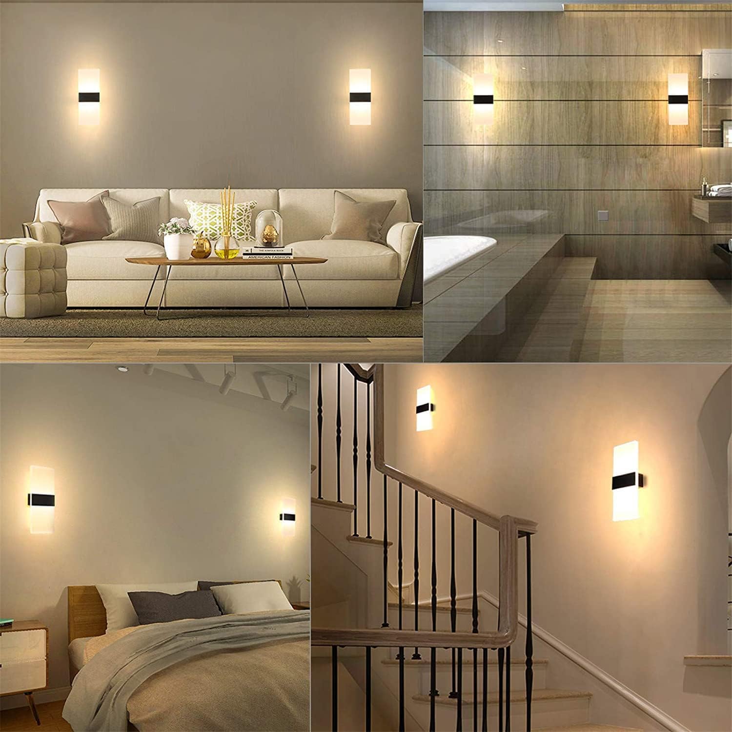 Rechargeable LED Wall Sconce Set of 2 - Battery Operated Touch Control Dimmable Wireless Wall Lights with Magnetic Mount, Modern Bedside Lamps for Bedroom, Living Room, Hallway & Home Decor | Perfect for Night Reading, Ambient Lighting and Space-Saving Wall Decor