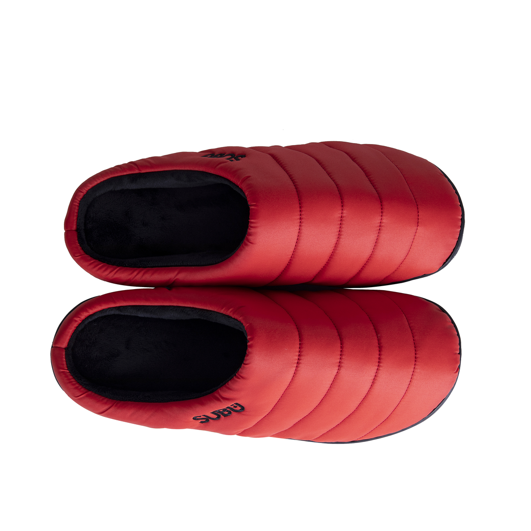 SUBUTokyo Cozy Winter Slippers for Women - Soft Plush Indoor/Outdoor House Shoes - Warm Red Fuzzy Slippers for Cold Weather, Home, Office & Travel
