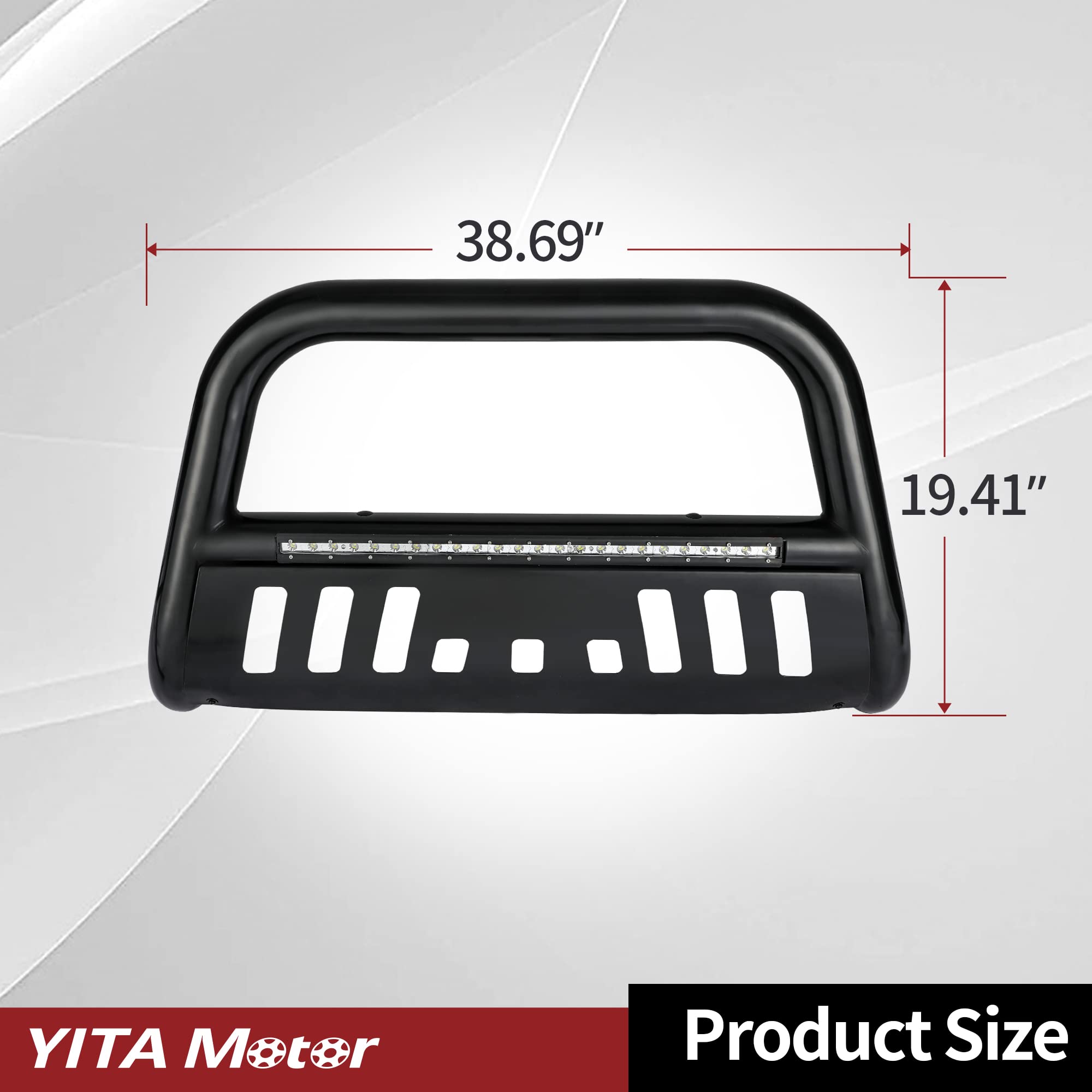 YITAMOTOR Bull Bar with LED Light Bar for 2009-2023 Dodge RAM 1500 (Excluding Rebel Sport) | 3