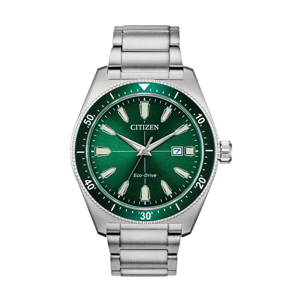 BRYCEN Green Dial Watch for Men - Stylish Analog Quartz Wristwatch with Date Display - Perfect for Business, Casual & Outdoor Activities