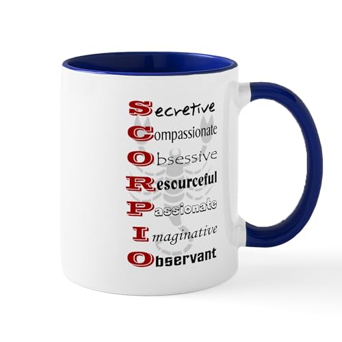 White/Navy Inside - Scorpio Mugs