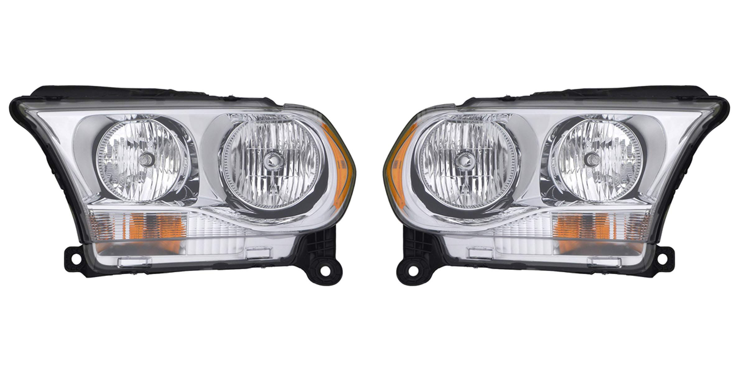 EPIC LIGHTING Headlights Lens and Housing Assembly Replacement for Dodge Durango 2011-2013 - Left & Right Side Pair (Part Numbers: CH2502228, CH2503228, 55079367AC, 55079366AC) - Perfect for Night Driving & Off-Road Adventures