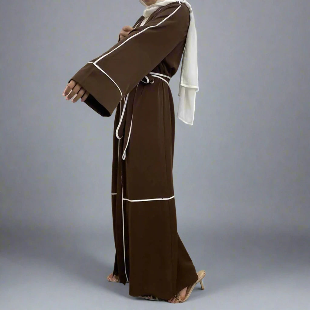 Elegant Muslim Women's Open Cardigan Abaya Dress #231679 - Perfect for Prayer, Modest Fashion & Everyday Wear