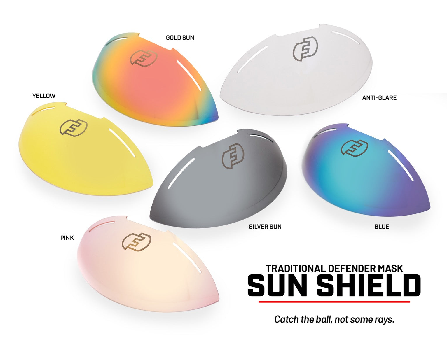 FORCE3 Traditional Defender Mask - UV Protection Sun Shield for Baseball, Softball & Outdoor Sports - Lightweight & Breathable Face Cover for Sun Safety