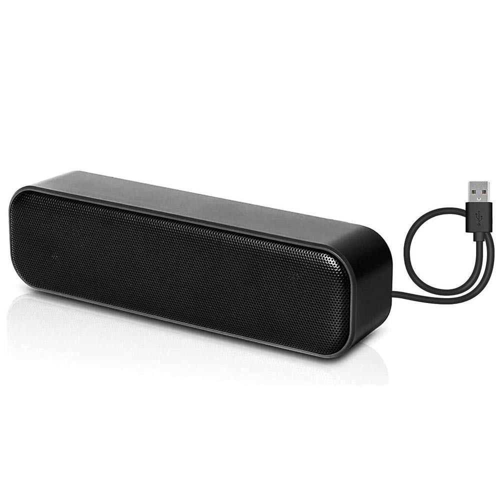 HONKYOB USB Computer Speaker - Mini Soundbar with Wired Design, USB Powered for Desktop PC, Laptop, Checkout Counter, Ideal for Home Office and Gaming