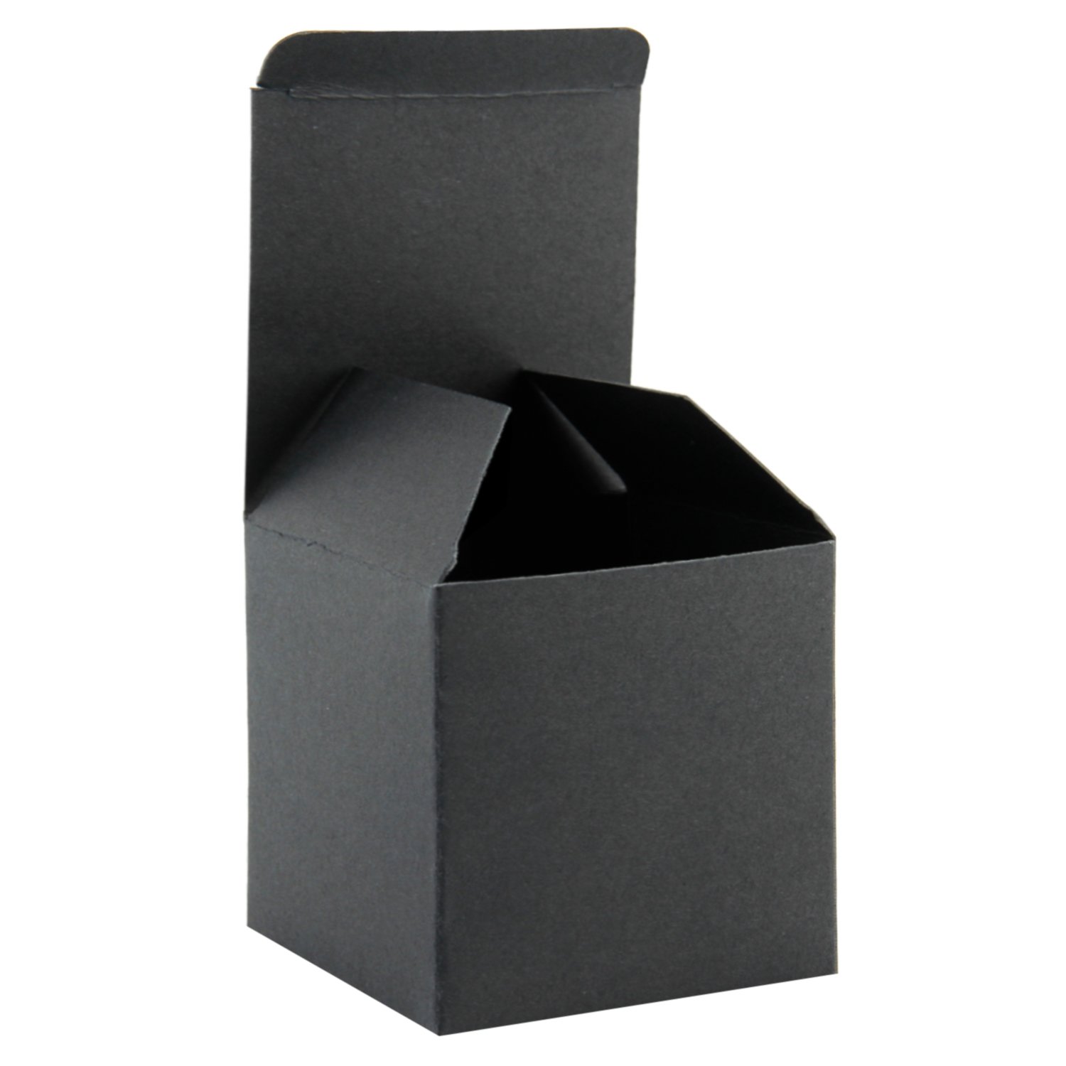 Eco-Friendly 3x3x3 Inch Recycled Cardboard Gift Boxes with Lids - 20 Pack Small Square Party Favor Boxes for Wedding, Birthday, Baby Shower & DIY Crafts - Sustainable Black Gift Packaging