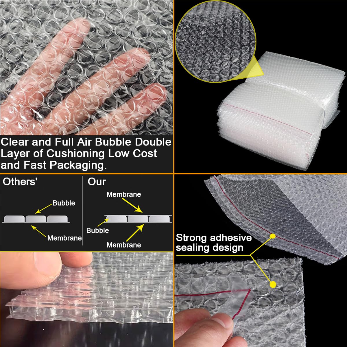 30 Pack 8x10 Inch Double Walled Bubble Wrap Bags - Thick Clear Self Seal Bubble Pouches for Secure Packing, Shipping, Moving & Storage | Perfect for Fragile Items, Electronics & Gift Wrapping