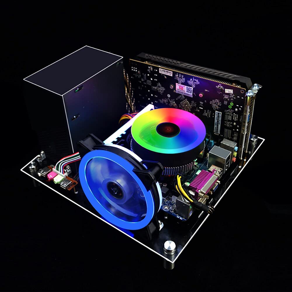 EDDIY Open Frame PC Case - Acrylic ITX Motherboard Test Bench with Excellent Heat Dissipation for DIY Computer Builds | Perfect for Gaming Rigs, Workstations & PC Hardware Testing