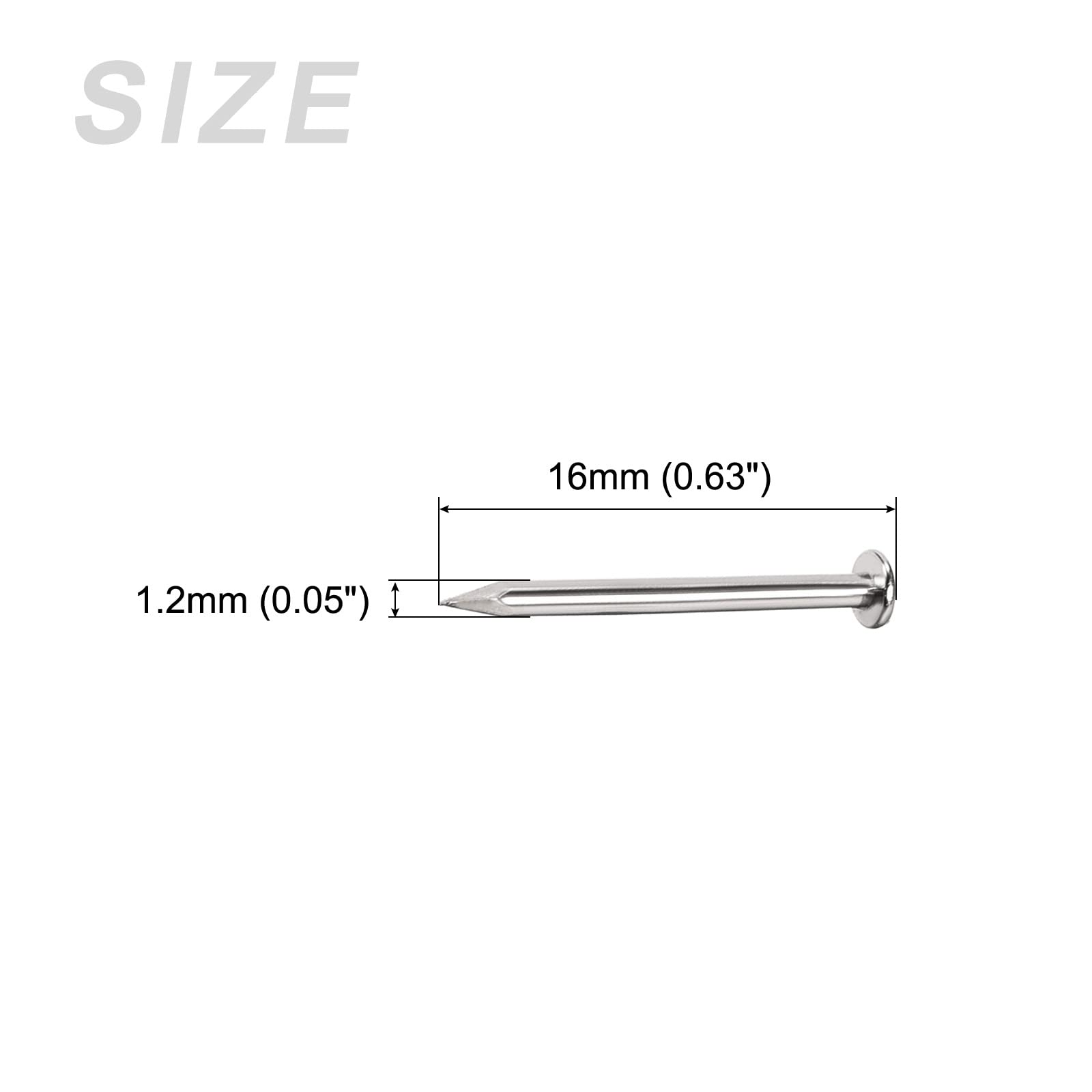 METALLIXITY 500pcs Small Nails (1.4x13mm) - Carbon Steel Tiny Hardware Nails for Woodworking, DIY Projects & Home Repairs - Silver Tone Finish - Perfect for Furniture Assembly, Picture Hanging & Crafting