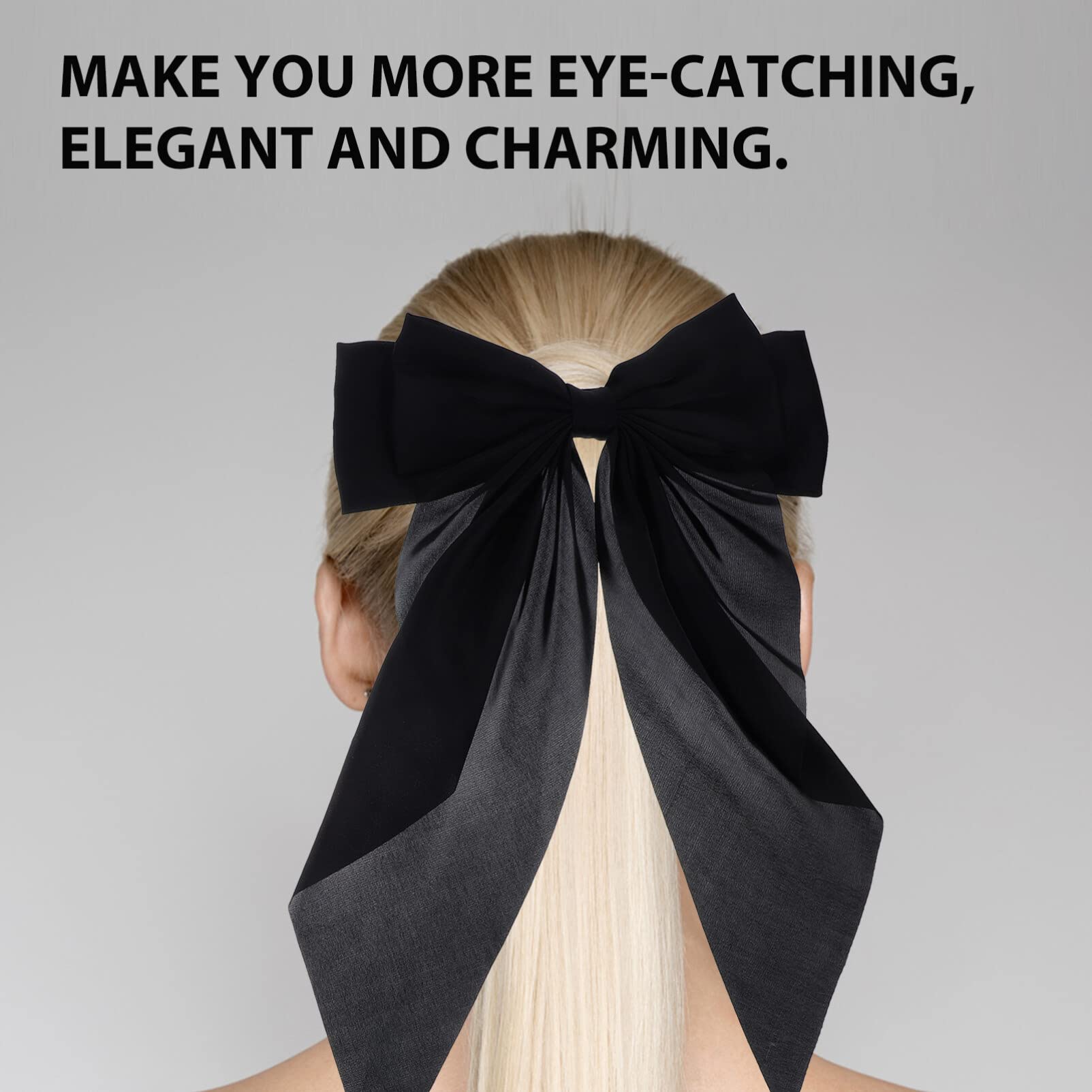 EXCLUZO 2-Pack Large Satin Layered Hair Bows with Barrettes - Elegant Hair Clips for Women & Girls - Perfect for Weddings, Parties, and Everyday Fashion Accessories
