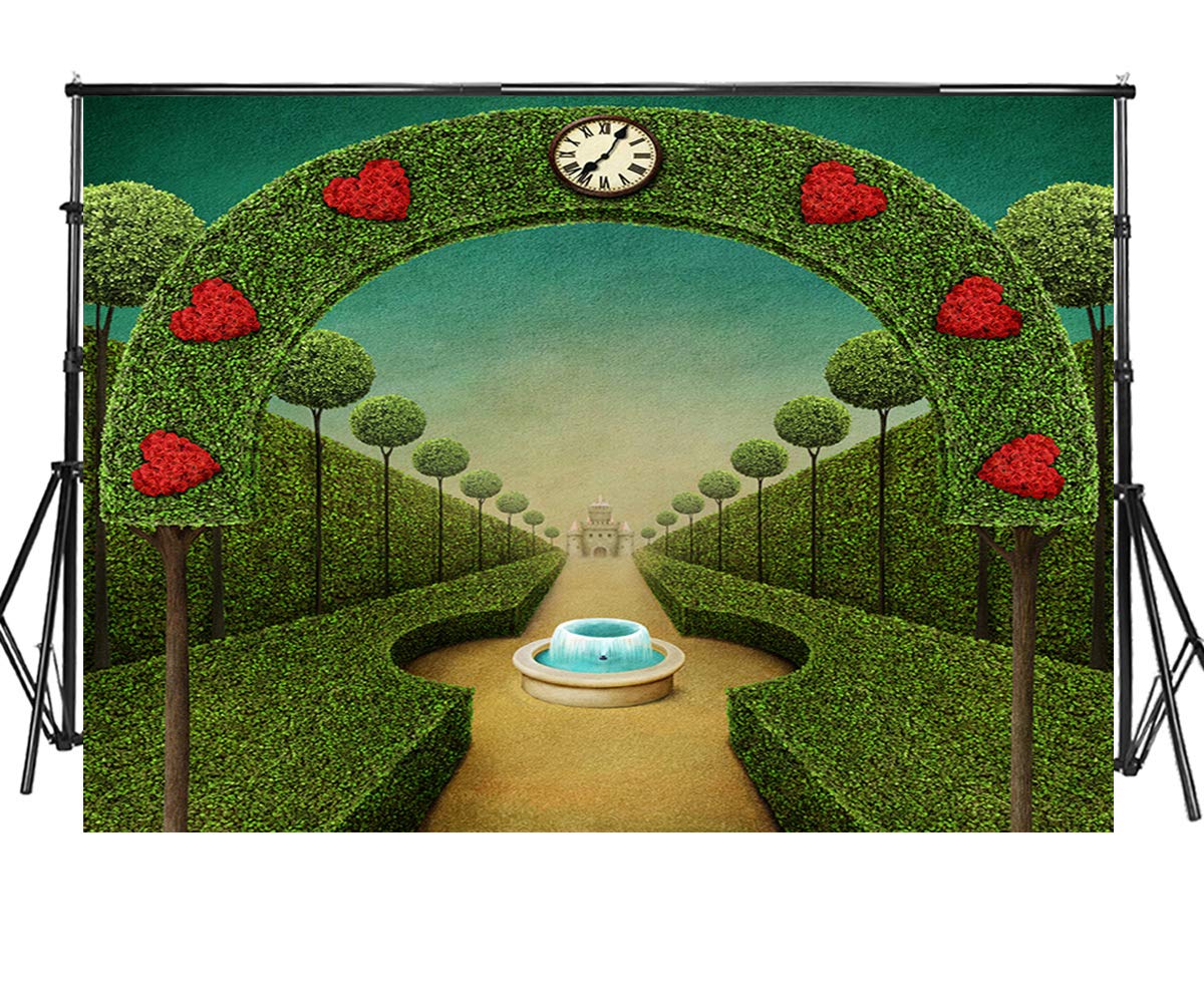 7x5ft Wonderland Door Photography Backdrop - Fairy Tale Castle with Grass Gate & Path - Baby Shower, Birthday Party, Cake Table Decoration - Photo Studio Props for Boys & Girls (WP115) - Perfect for Fantasy Themed Events, Children's Photography, and Magical Party Decor