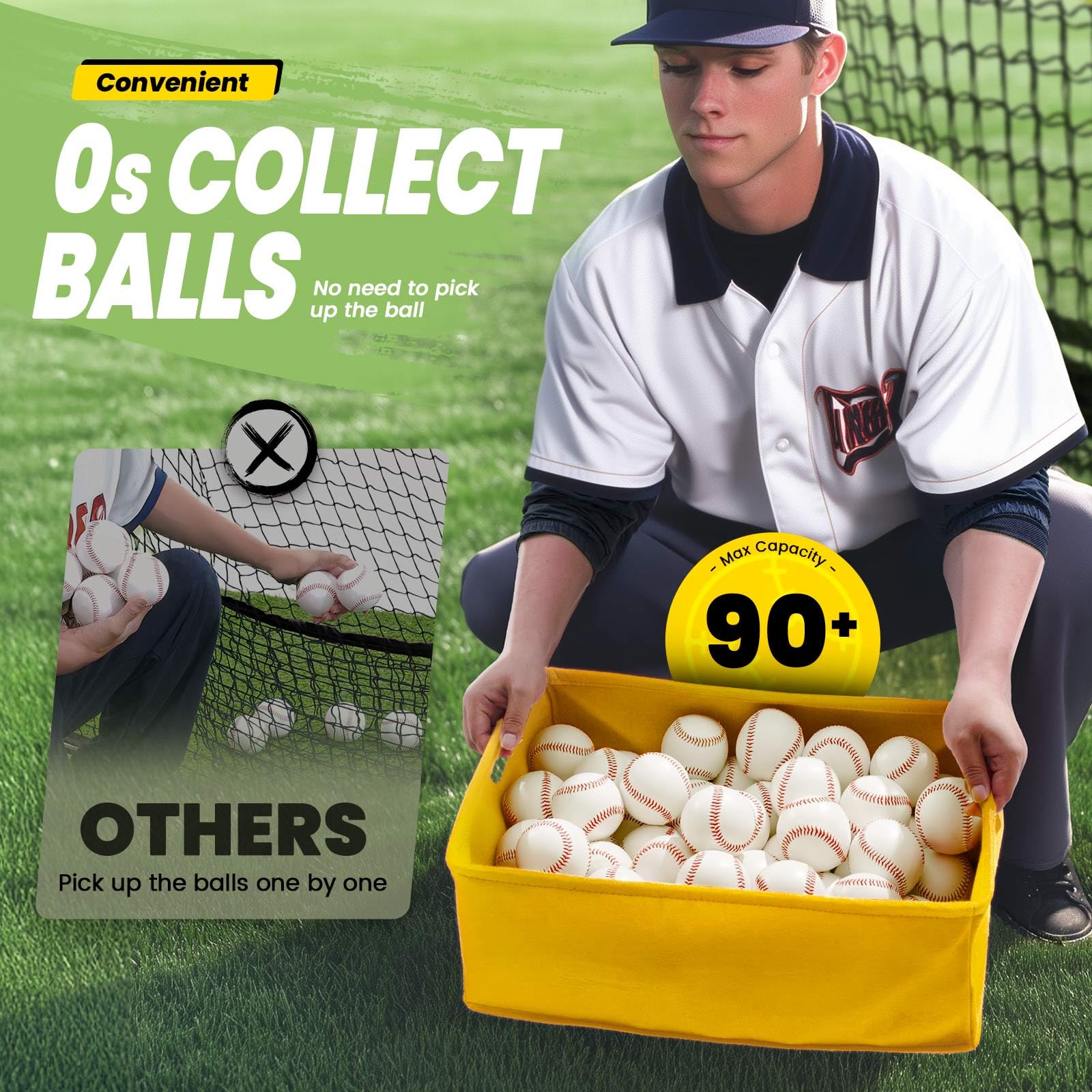 Zupapa 7x7 Feet Baseball & Softball Practice Net with Strike Zone - Portable Backstop Training Net for Batting, Hitting, Pitching & Catching - Perfect for Backyard, Field & Indoor Practice Sessions