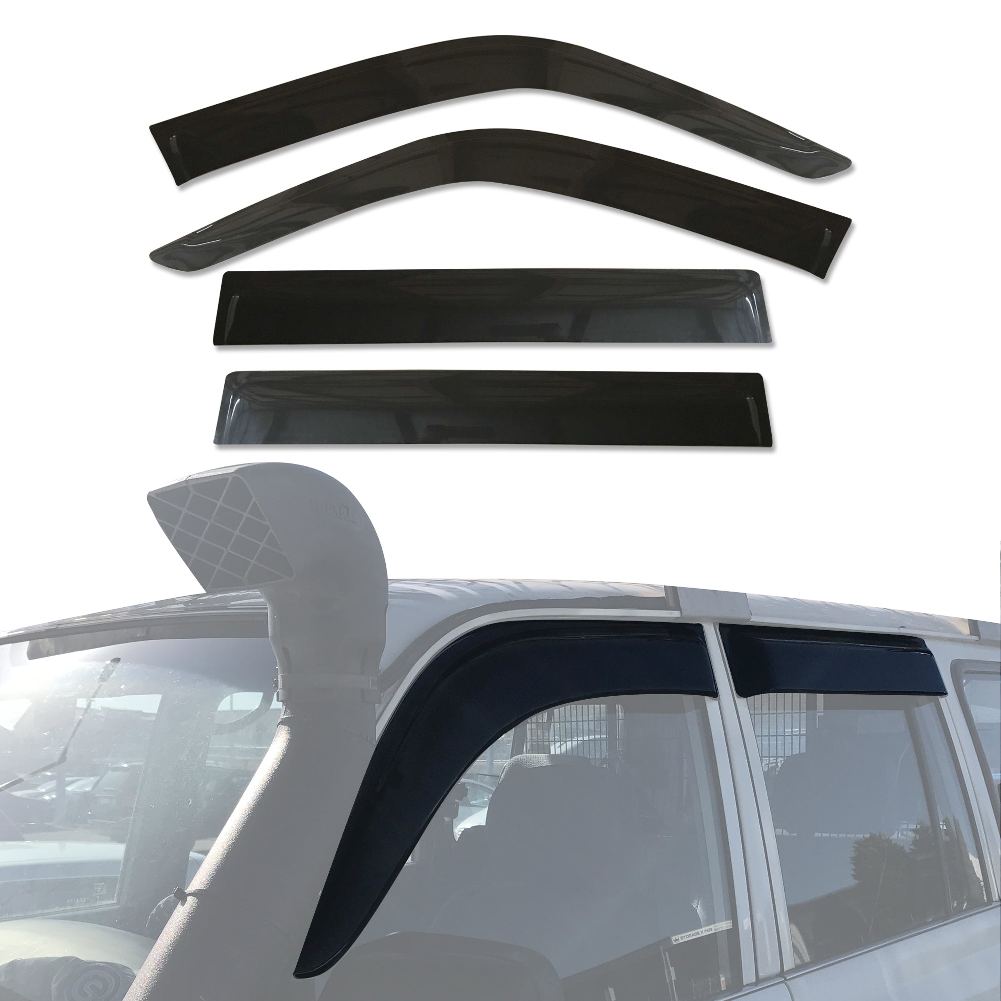 Toyota Land Cruiser 80 (LC80) Weather Shields (1990-1998) | Durable Rain Guards & Window Deflectors for Off-Road Protection & Comfort