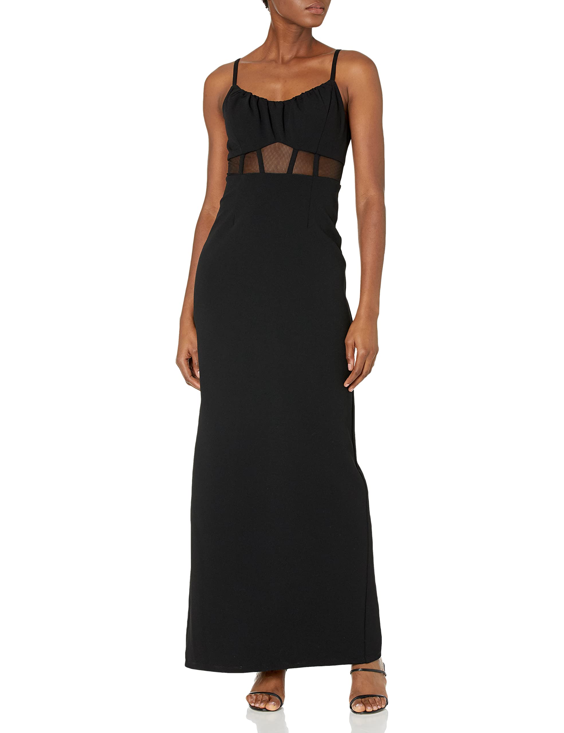 Elegant Women's Full-Length Illusion Waist Formal Dress for Evening Gala, Wedding Guest, Prom & Special Occasions