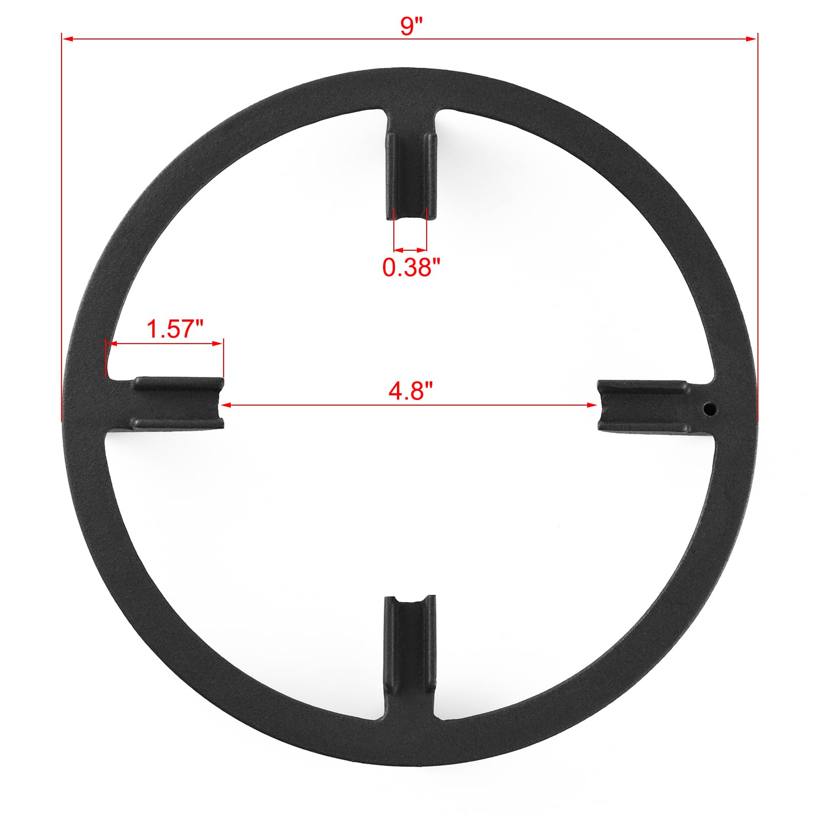 9 Inch Wok Ring - Heavy Duty Cast Iron Wok Support Stand for Samsung, GE, KitchenAid, Whirlpool Gas Stoves - Replacement Stove Top Accessory for Asian Cooking & Stir Frying