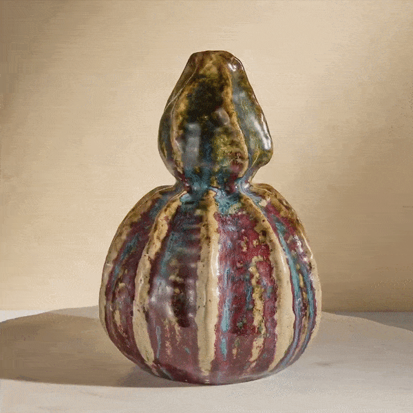 Pierre Adrien Dalpayrat Colocynth Glazed Ceramic Vase - French Art Nouveau Handcrafted Home Decor for Living Room, Dining Table & Luxury Gift