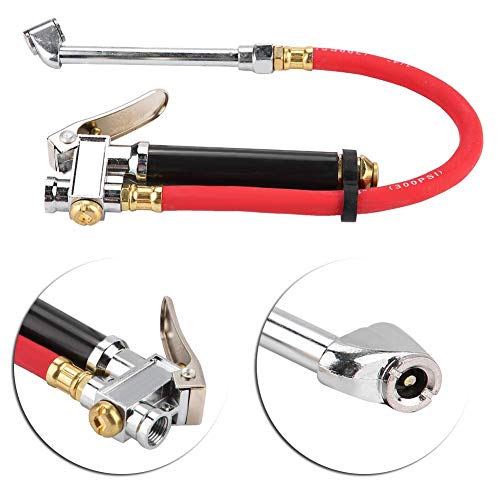 Portable Air Compressor Hose Kit - Handheld Car Tire Inflator with Pressure Gauge & Dual Chuck for Quick Tire Inflation - Perfect for Road Trips, Emergency Car Repairs, and Home Garage Use