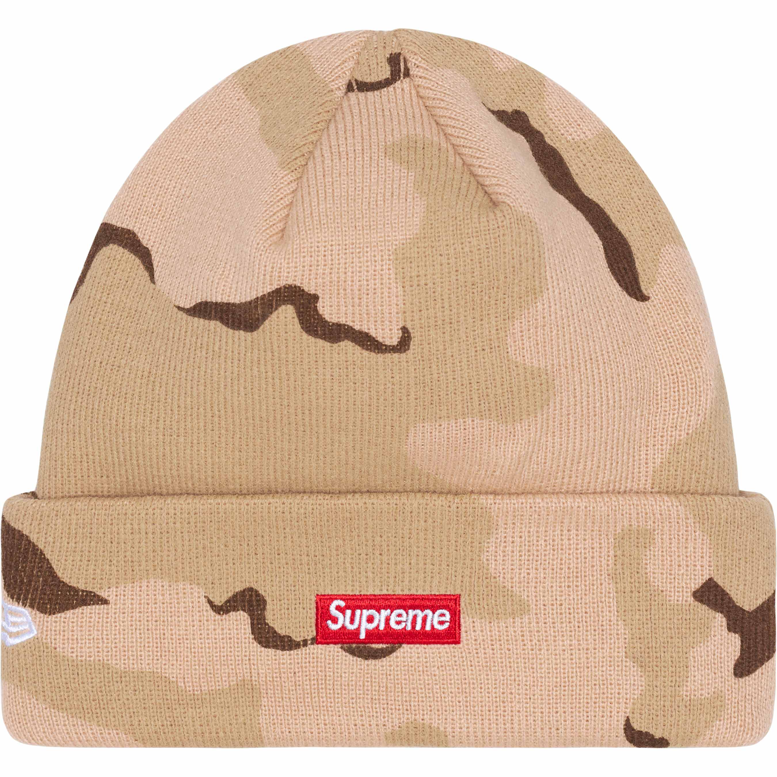 Supreme New Era® Beanie - Desert Camo Winter Hat for Men & Women | Warm Knit Skull Cap for Outdoor Activities, Sports, and Cold Weather Fashion