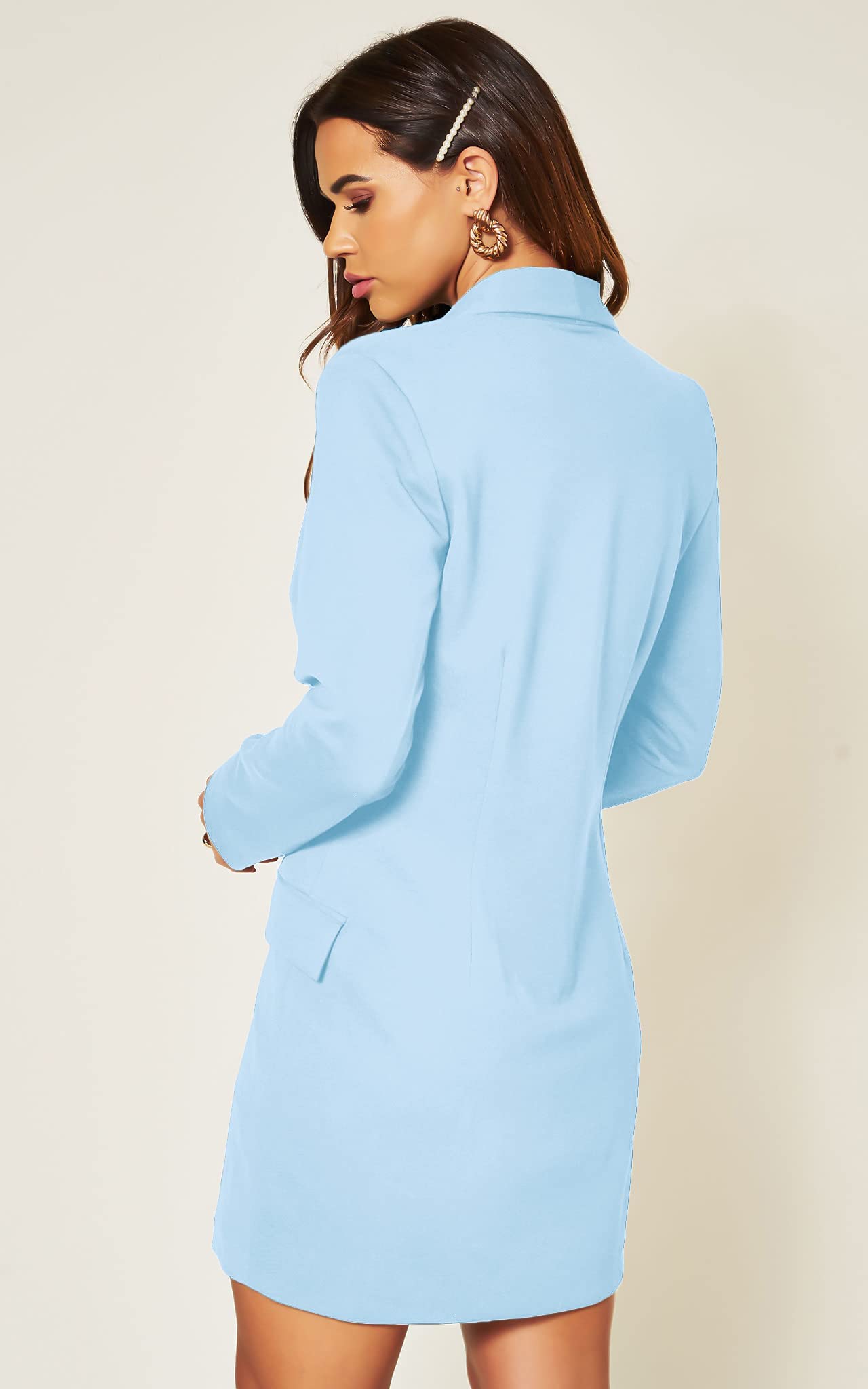 UNIQUE 21 Women's Luxury Stretch Asymmetric Blazer Dress - Elegant Office Wear for Business, Cocktail Parties & Formal Events | Work to Evening Outfits