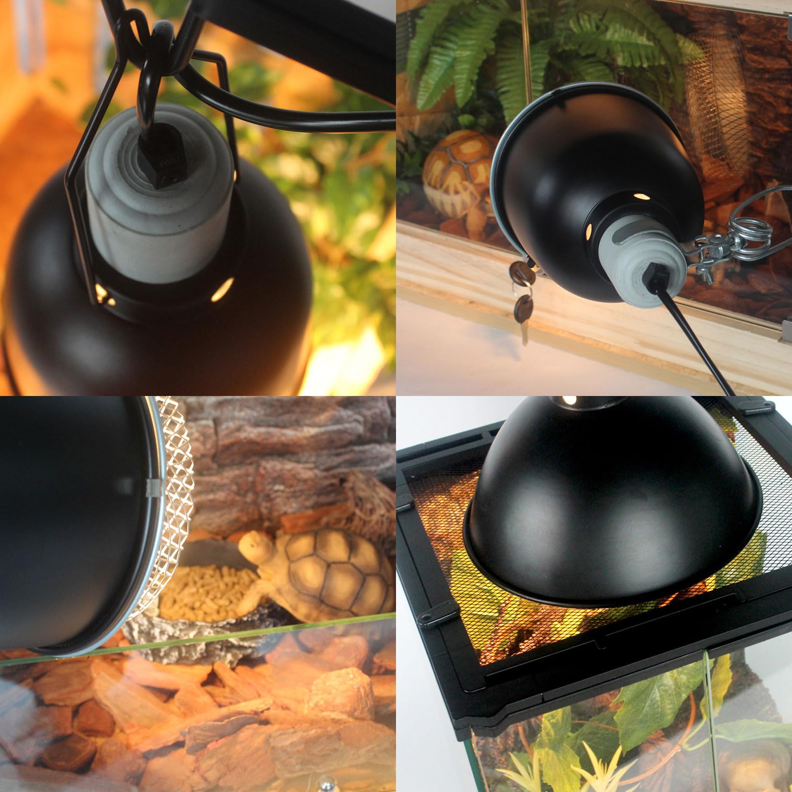 BNOSDM 5.5 Inch Deep Dome Reptile Heat Lamp Fixture - UVB UVA Bulb Holder for Basking & Optical Reflection - Ideal for Reptile Tanks, Terrariums & Amphibian Enclosures (Perfect for Bearded Dragons, Turtles & Snakes)