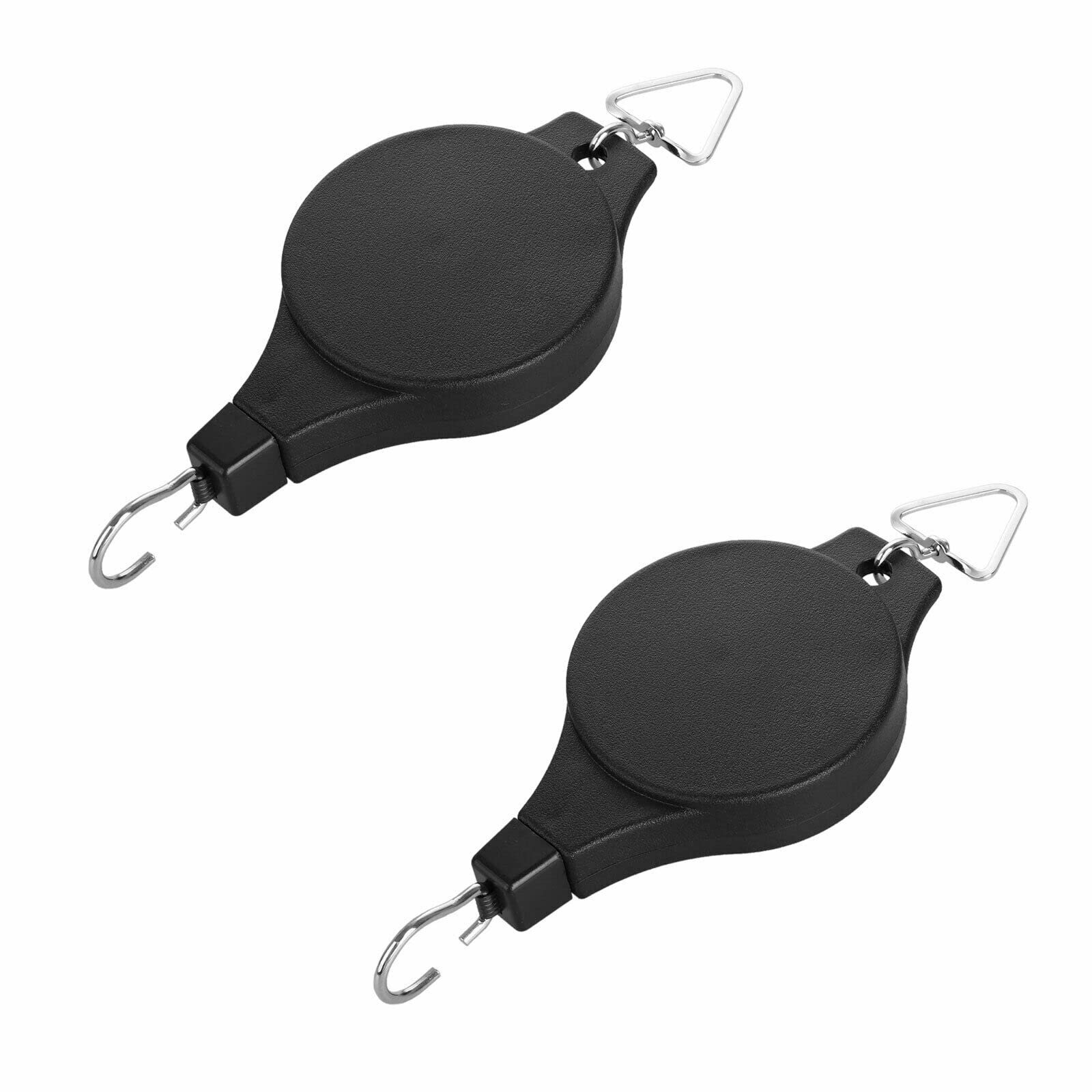 2 Pack Retractable Plant Hangers - Heavy Duty Pulley Hooks for Hanging Flower Baskets, Planters & Pots | Indoor/Outdoor Garden Decor, Balcony & Patio Use