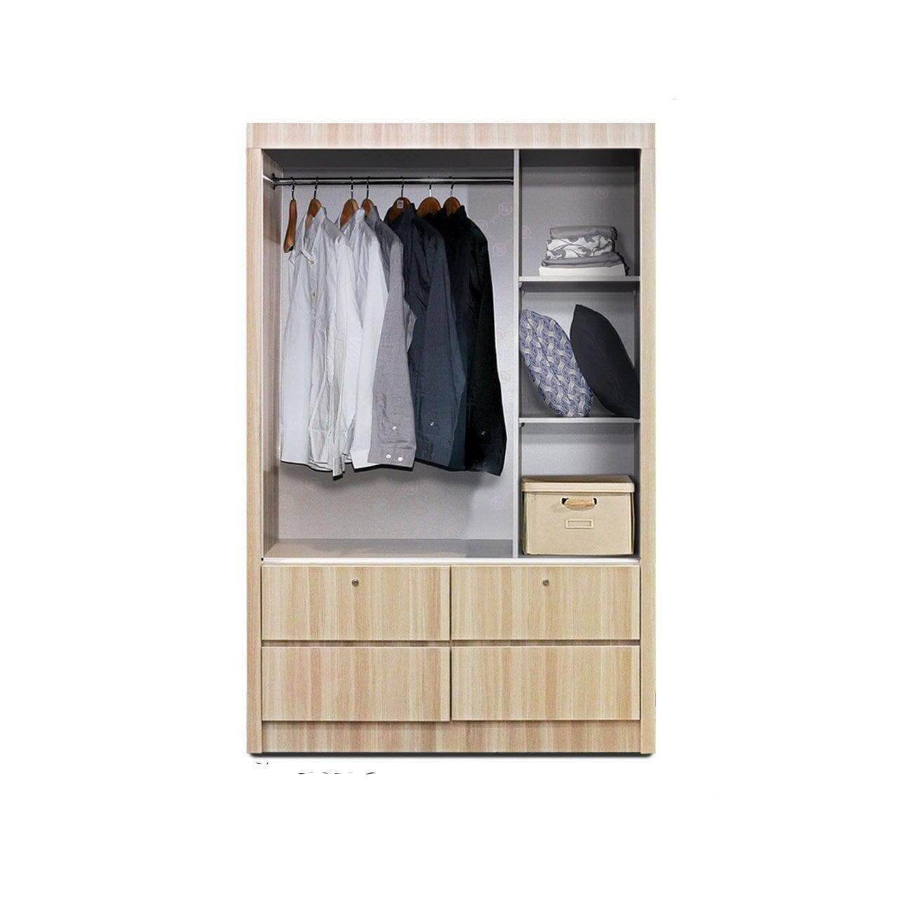 Kerrison 4ft Wardrobe Closet Organizer - Spacious Storage Cabinet for Bedroom, Closet & Entryway | Perfect for Clothes, Shoes & Accessories Organization
