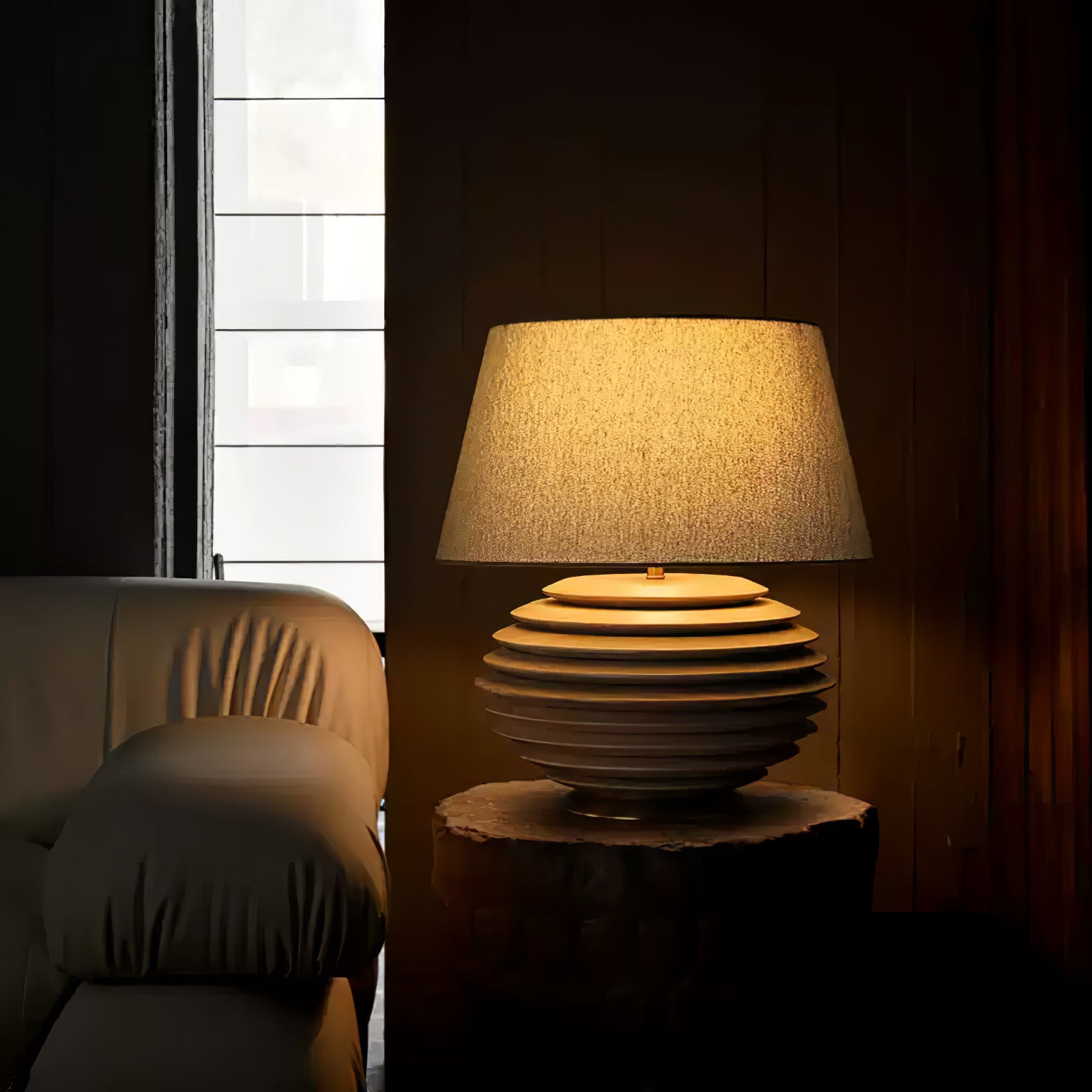 Stylish Cadence Table Lamp - Modern LED Bedside Lighting for Bedroom, Living Room & Office - Warm White & Cool White Dimmable Desk Lamp