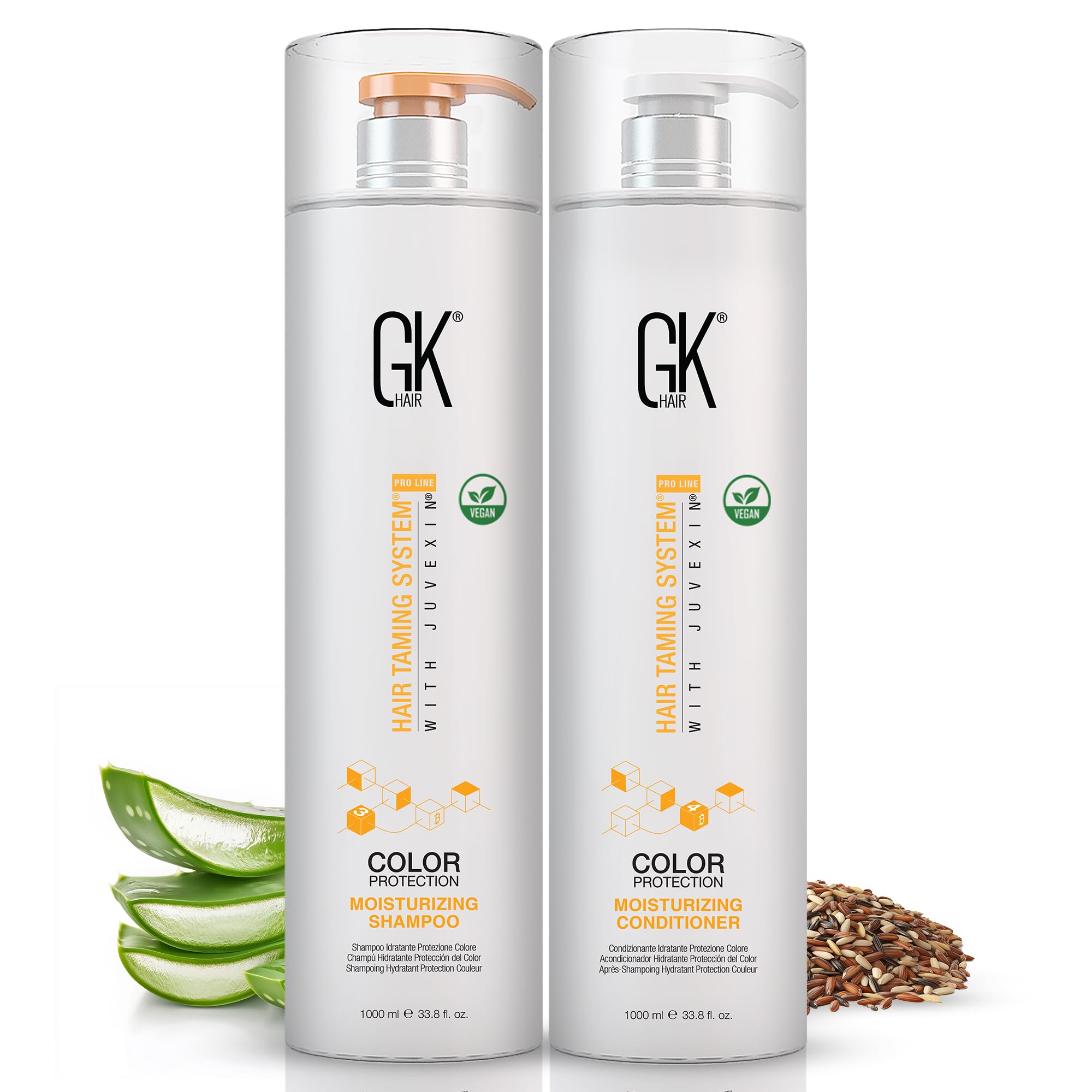 GK HAIR Moisturizing Shampoo & Conditioner Set for Color-Treated Hair - Sulfate & Paraben Free Hydrating Duo (2 x 33.8 oz) | Keratin Treatment for Dry to Normal Hair | Men & Women | Perfect for Daily Hair Care & Salon-Quality Results at Home