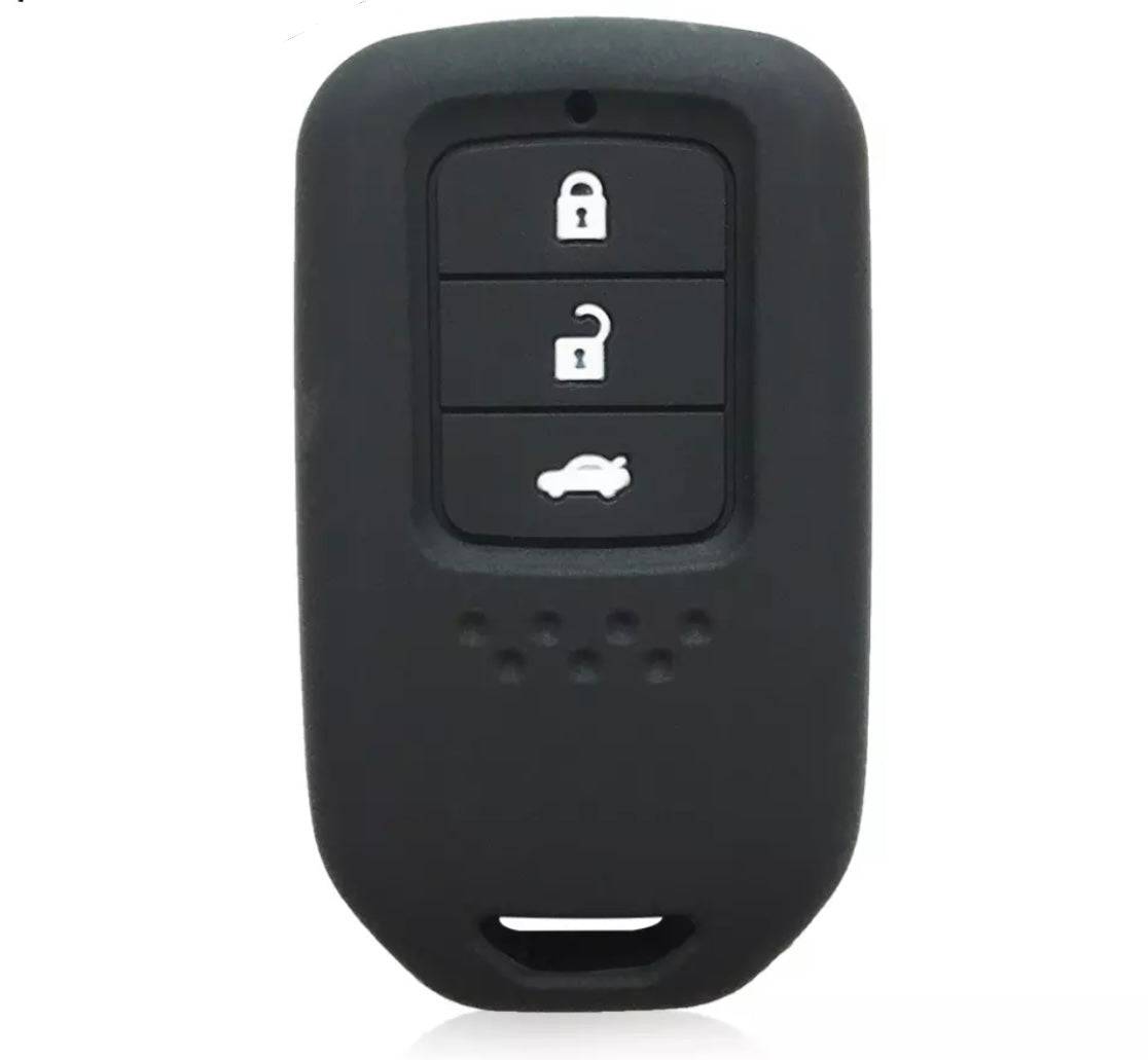 Honda Key Fob Cover 3 Button Silicone Rubber Remote Key Case Protector for Honda Civic Accord HRV CRV - Durable Protection Against Drops & Scratches for Daily Use