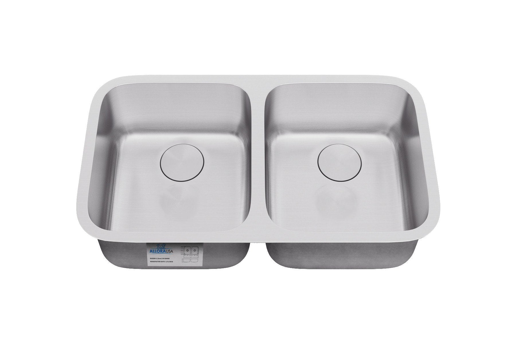 Allora USA KSN 3318 33x18x9 Undermount 50/50 Double Bowl Stainless Steel Kitchen Sink - Perfect for Modern Kitchens & Busy Home Chefs