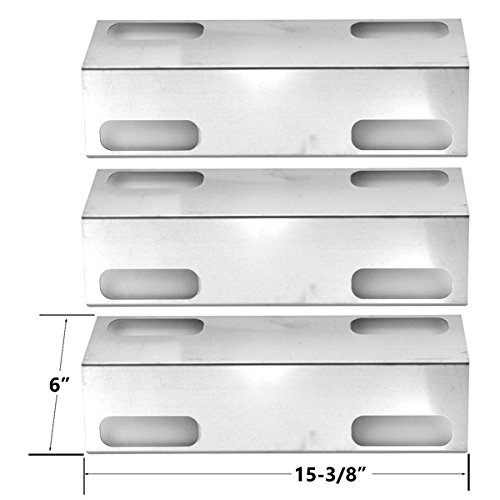 Ducane 3100 BBQ Grill Repair Kit - 3 Stainless Steel Burners & Heat Plates Replacement Parts for Outdoor Cooking & Grilling