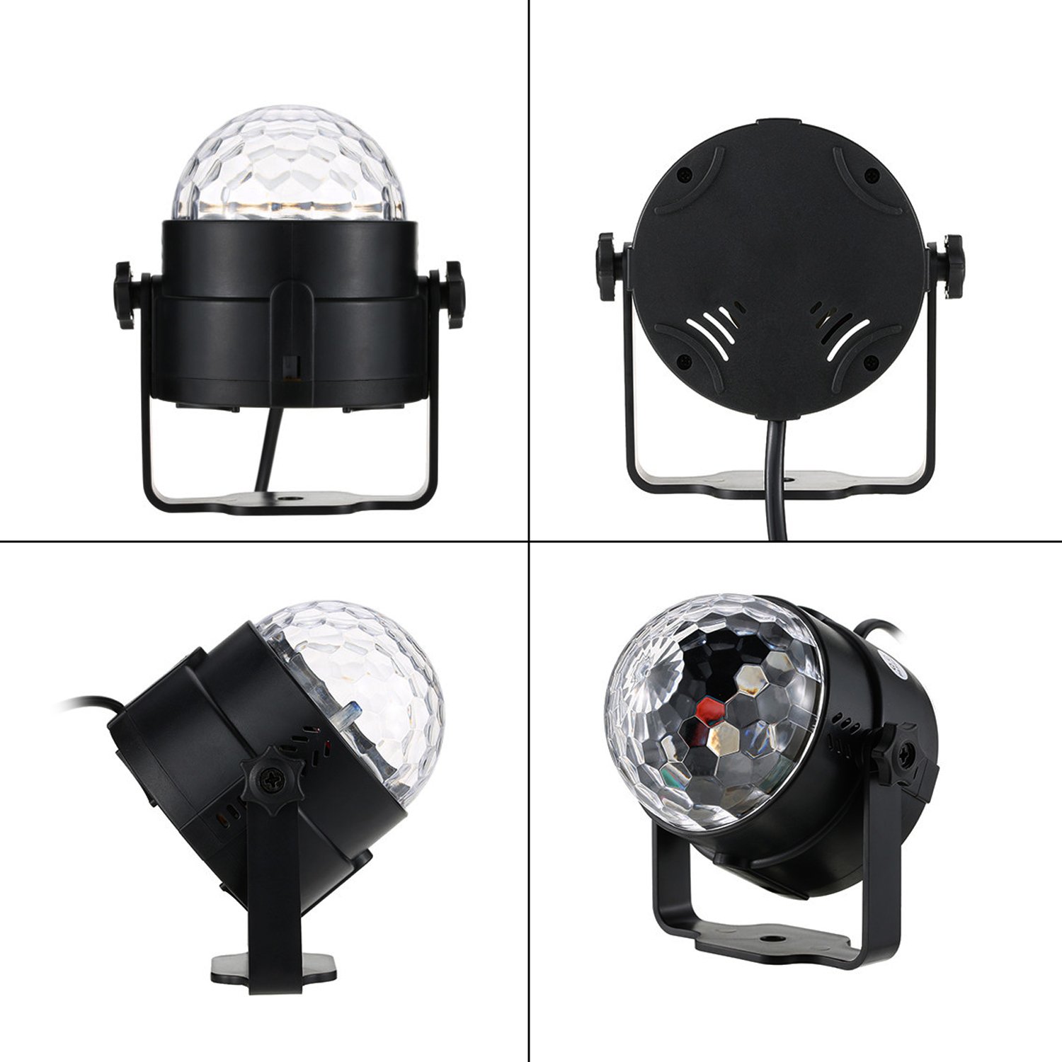 WINSAFE RGB Sound Activated LED Disco Ball Party Lights - 7 Modes with Remote Control for Home, Dance Parties, Birthday, Bar, Karaoke, Christmas & Wedding Events - Portable DJ Lighting for Indoor & Outdoor Use