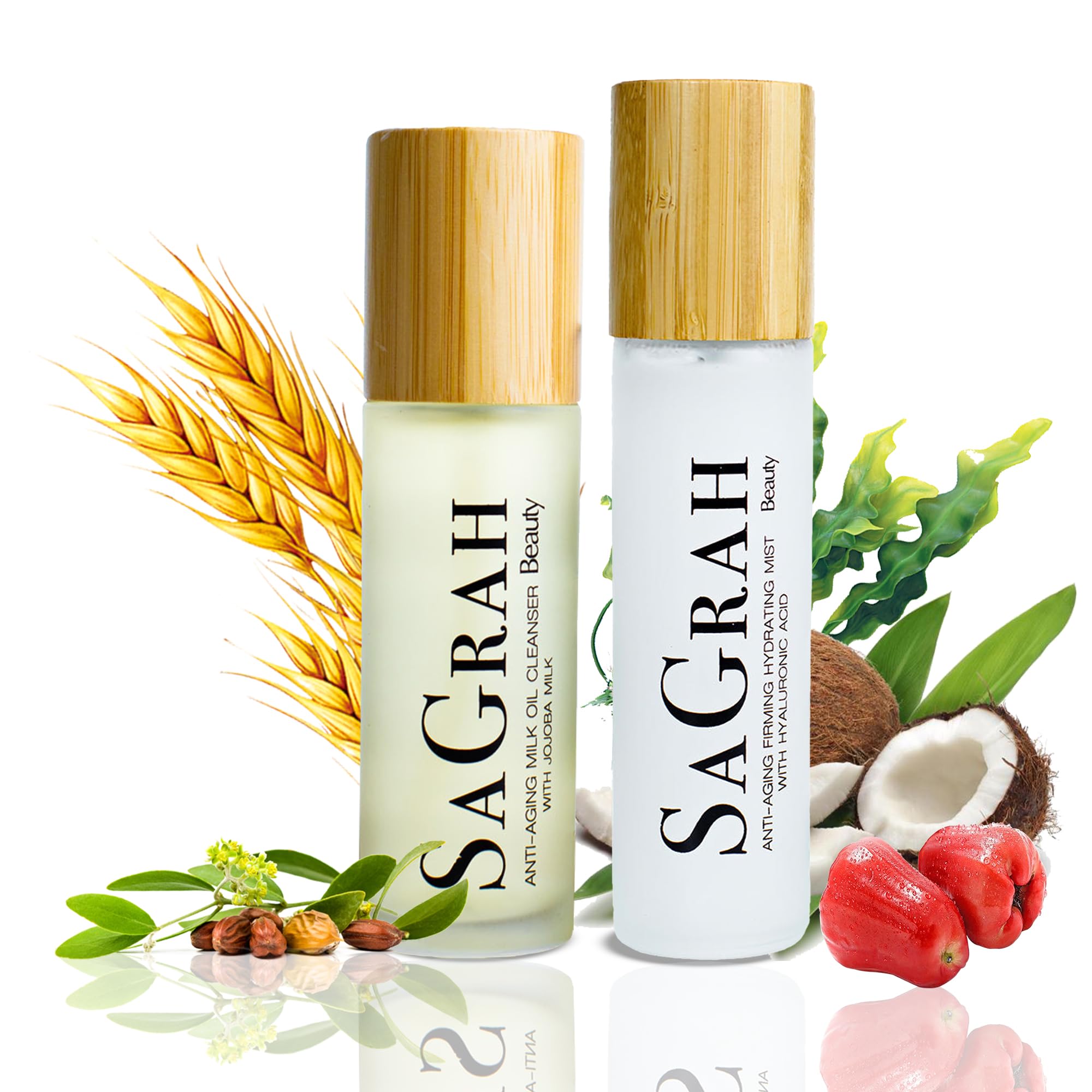 Anti-Aging Oil Cleanser with Jojoba Milk & Hydrating Mist Duo - Cruelty-Free Gentle Facial Cleanser & Refreshing Spray for Dry, Oily & Sensitive Skin | Daily Skincare Routine & Travel Essential