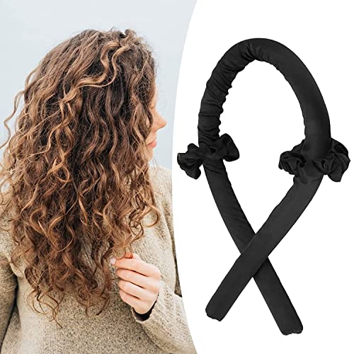 No Heat Hair Curler Set - Portable & Easy to Use Hair Rollers for Home & Travel - Heatless Curling Tool with Hairpins for Natural Waves (Black) - Perfect for Weddings, Parties & Everyday Styling