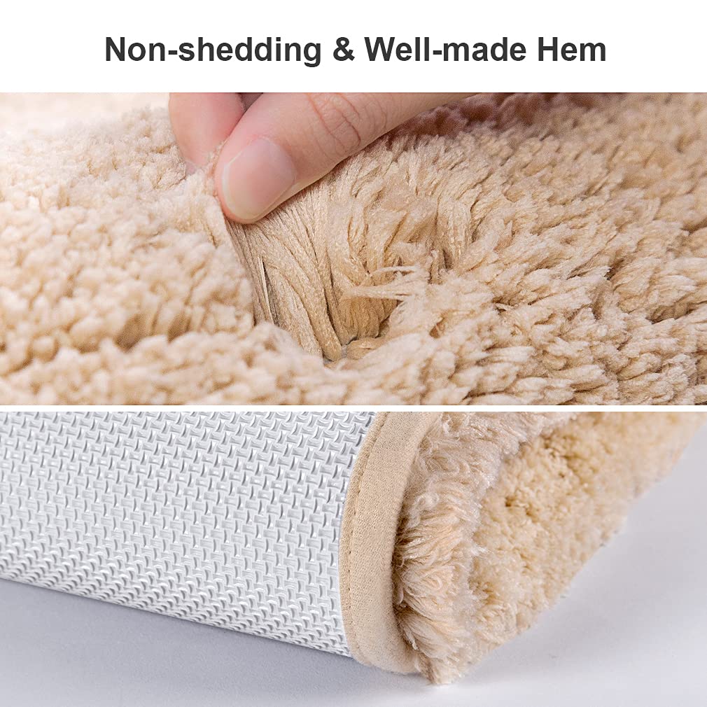 Non-Slip Ultra Soft Absorbent Bath Mat - Fluffy Microfiber Bathroom Rug (16